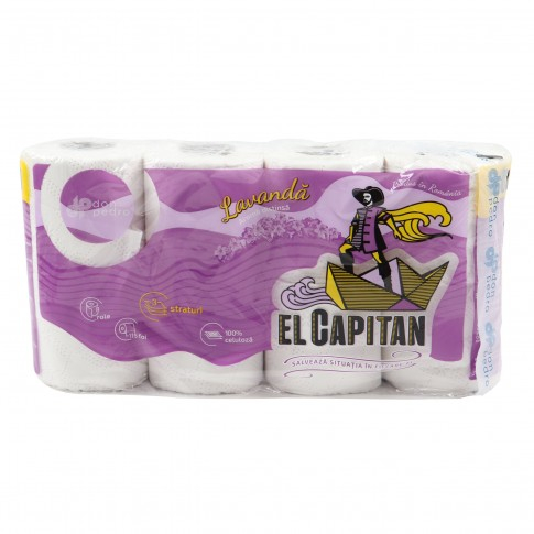 Hartie igienica El Capitan Lavanda, 3 straturi, alb, 8 role [1]