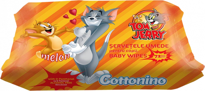 Servetele-umede-copii-Cottonino-Tom&Jerry,Pepene-galben,72buc [1]