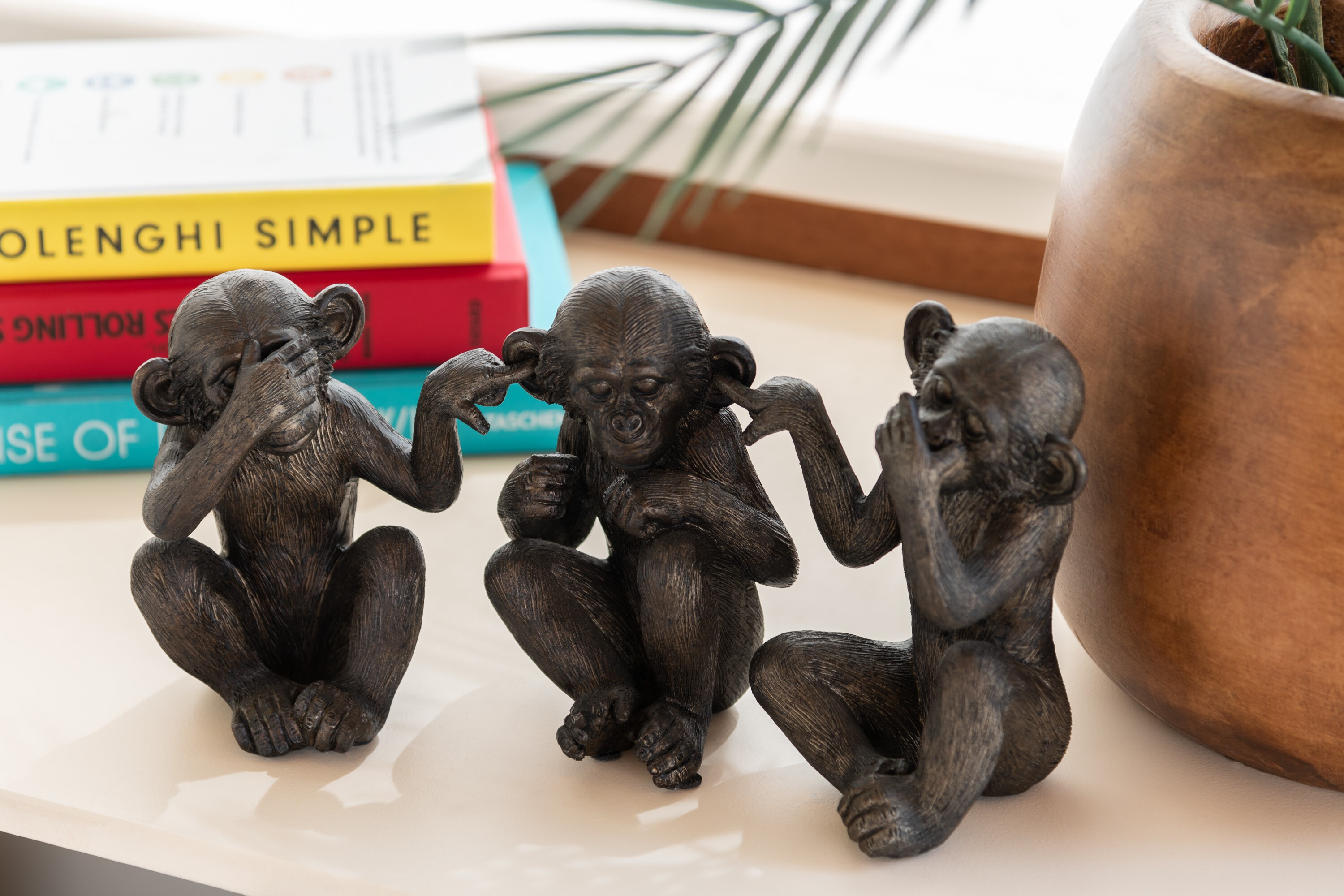 SALE % - Set 3 figurine asortate, Compozit, Maro, 27x11x15 cm