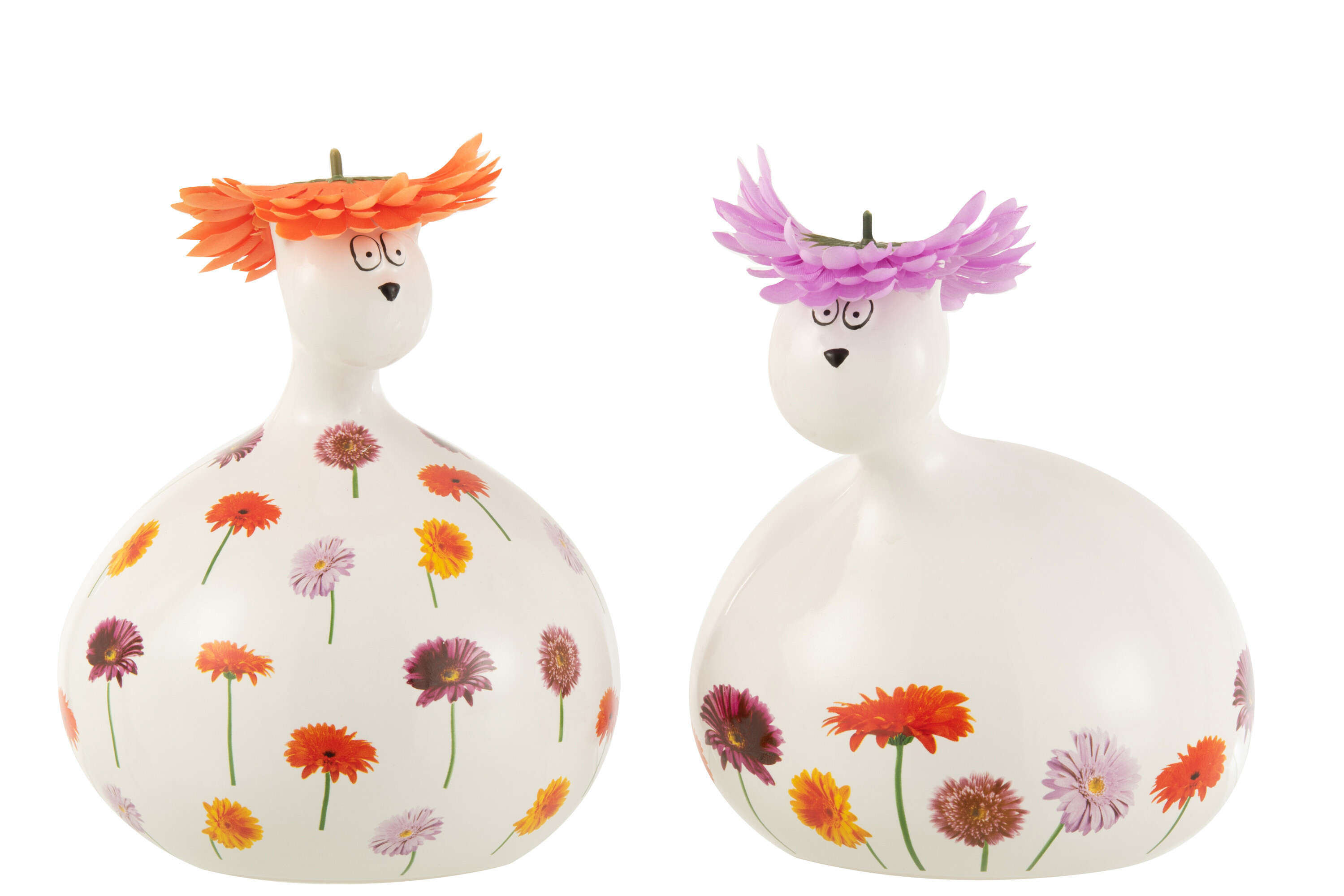 SALE % - Set 2 figurine asortate, Ceramica, Multicolor, 16x15.5x21 cm