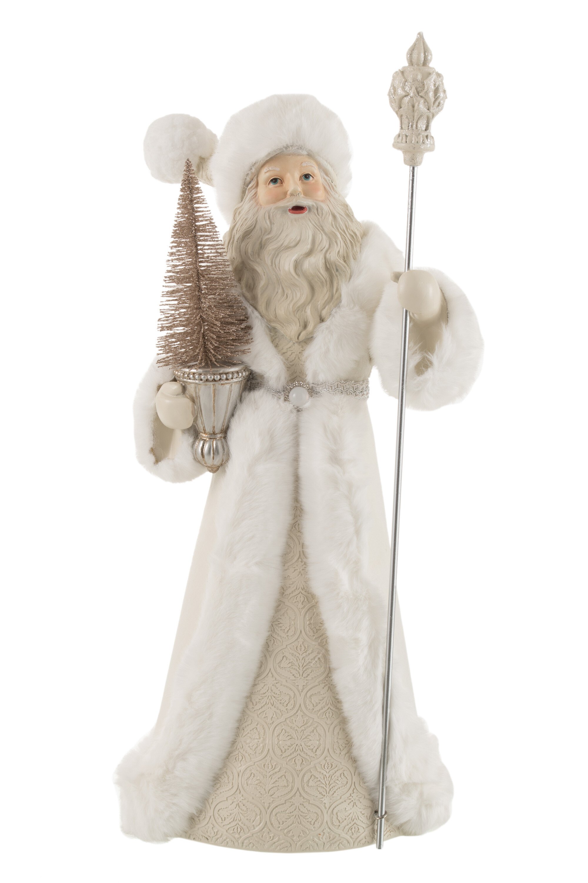 SALE % - Decoratiune Santa, Compozit, Alb , 20x26x57.5 cm