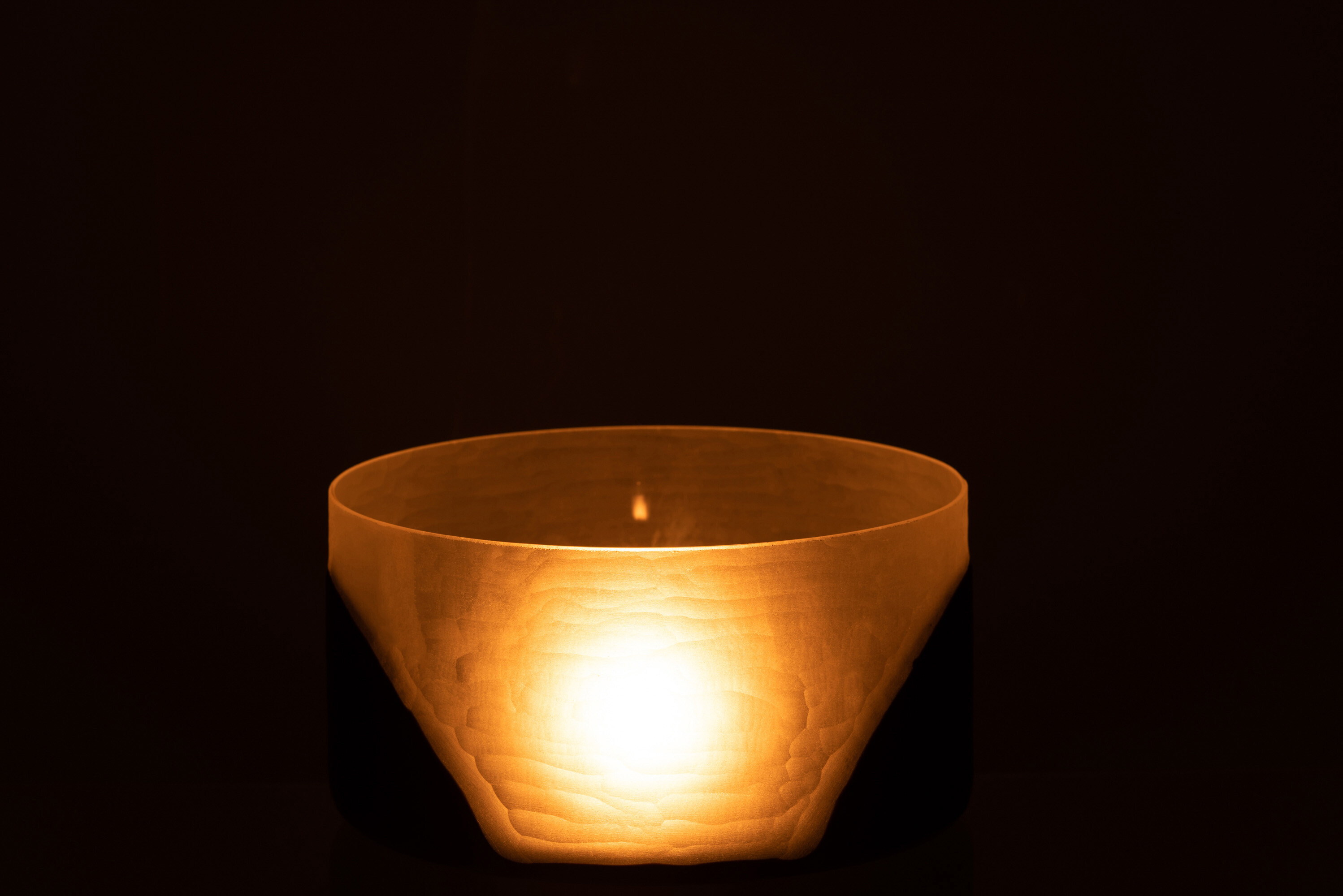 Suport lumanari, Sticla, Negru, 24.5x24.5x13 [6]