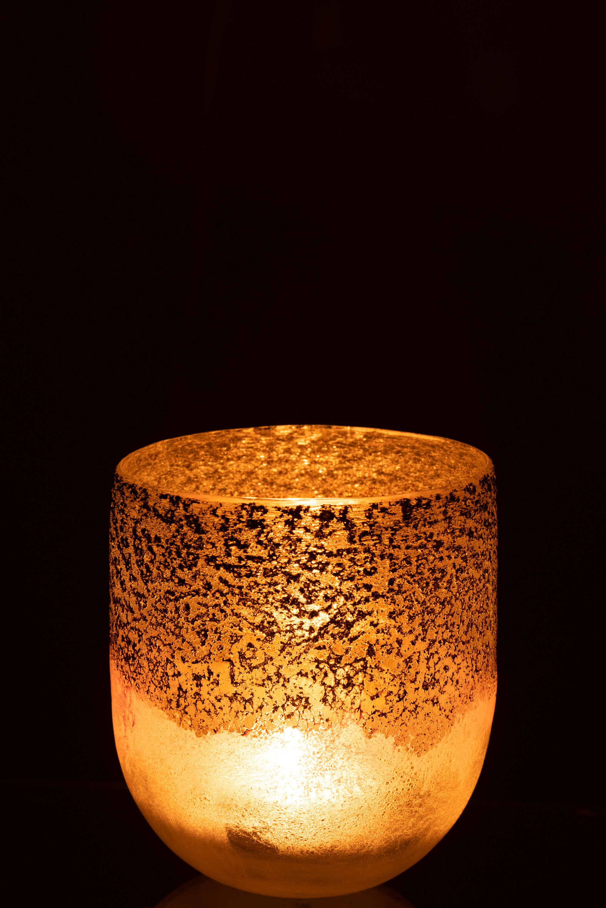 Suport lumanari, Sticla, Gri, 13x13x15 [2]