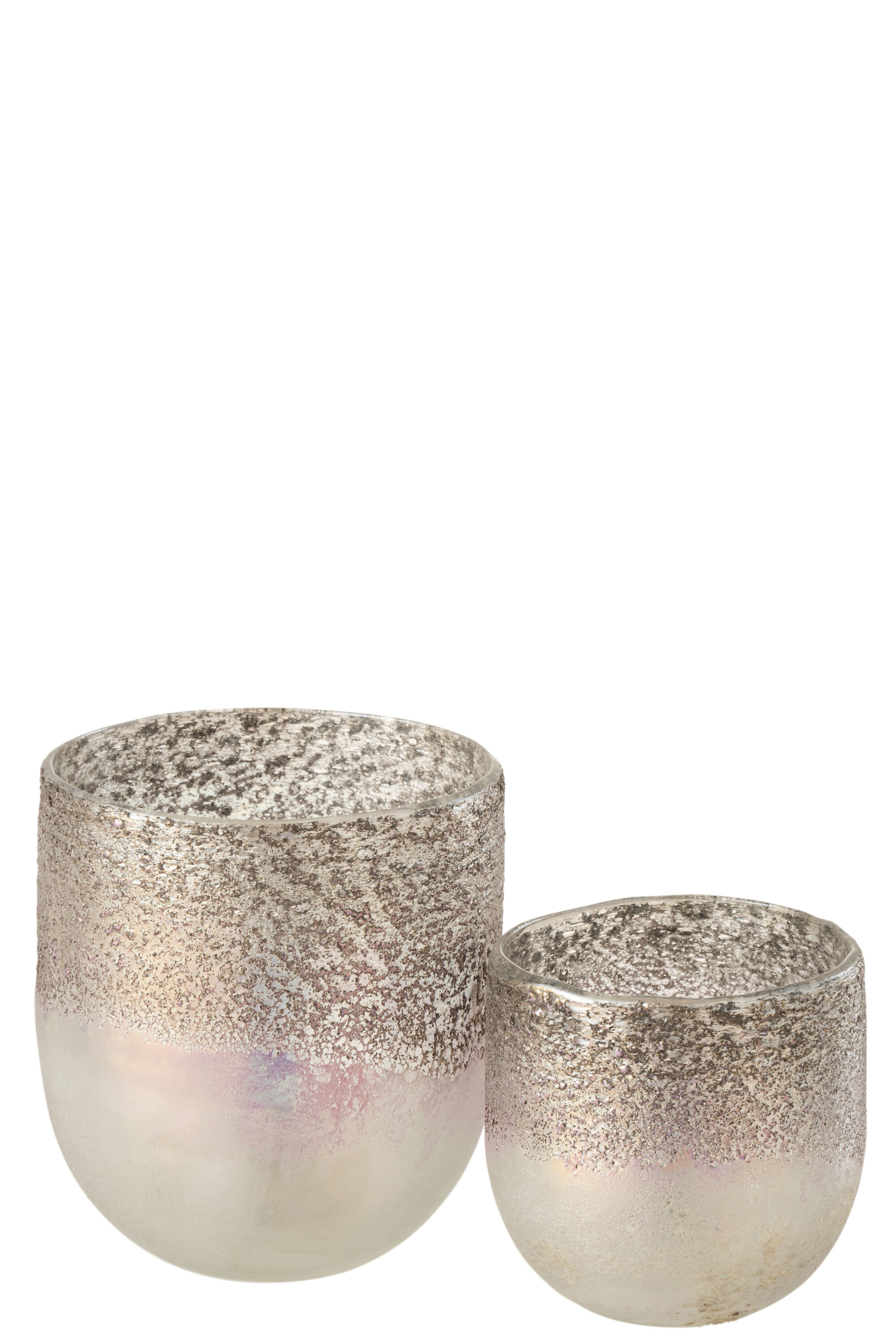 Suport lumanari, Sticla, Gri, 13x13x15 [3]