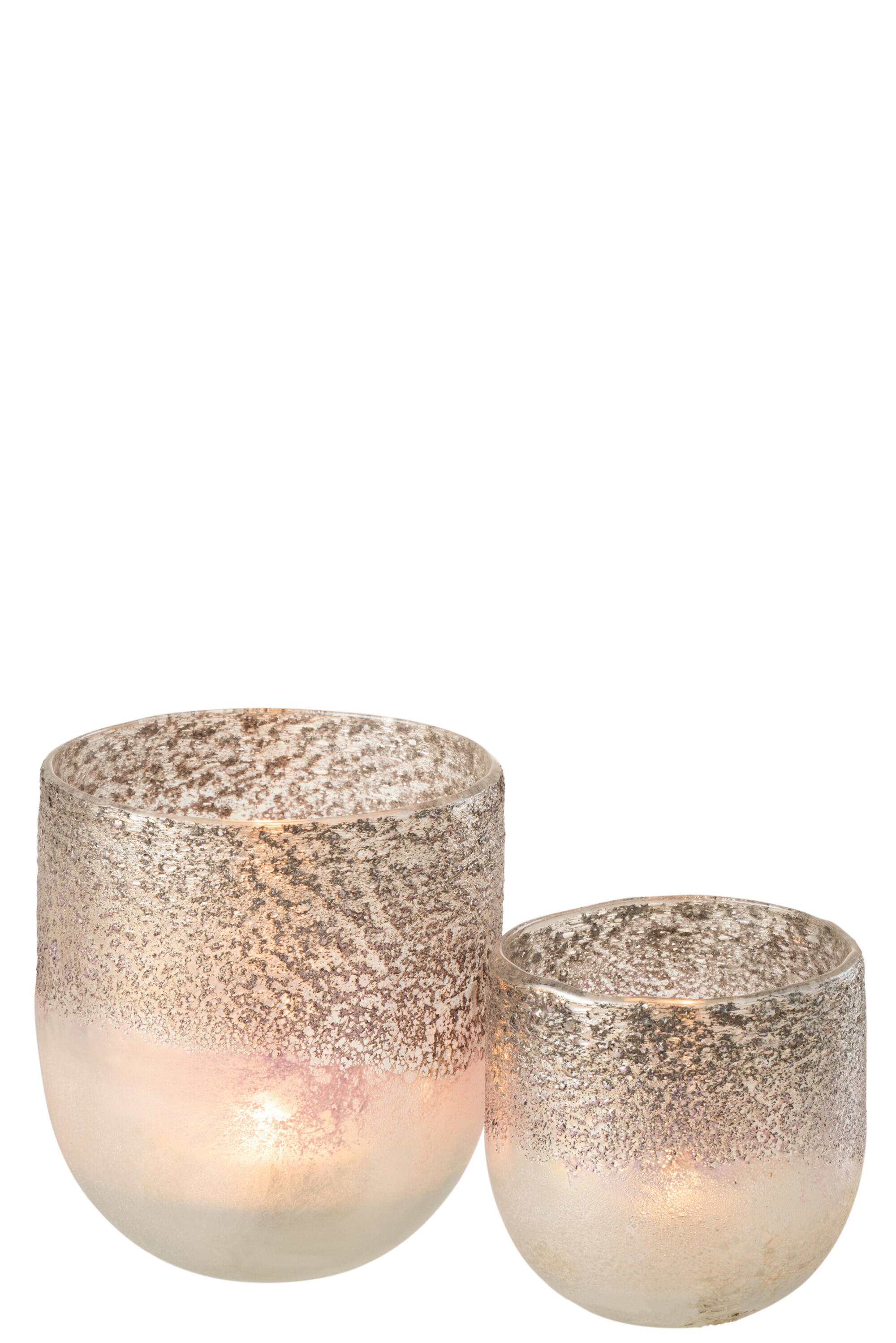 Suport lumanari, Sticla, Gri, 13x13x15 [4]