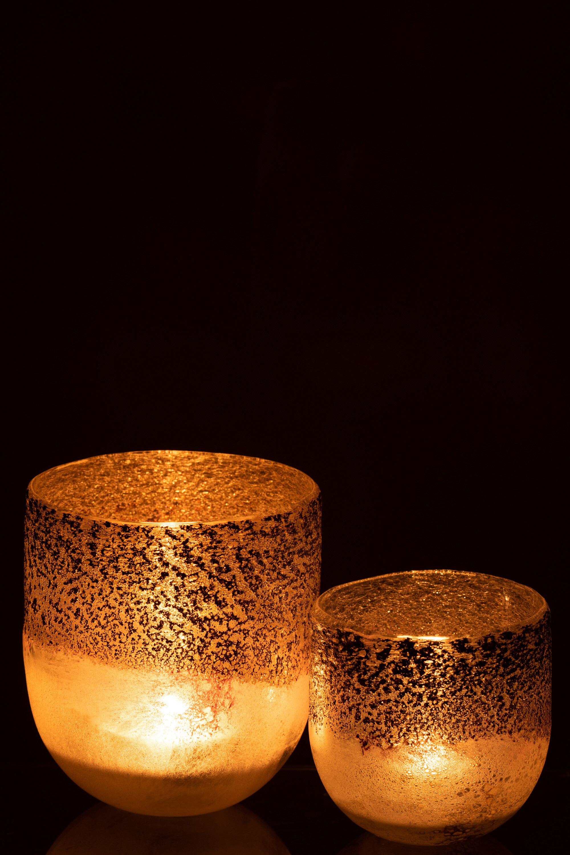 Suport lumanari, Sticla, Gri, 13x13x15 [5]