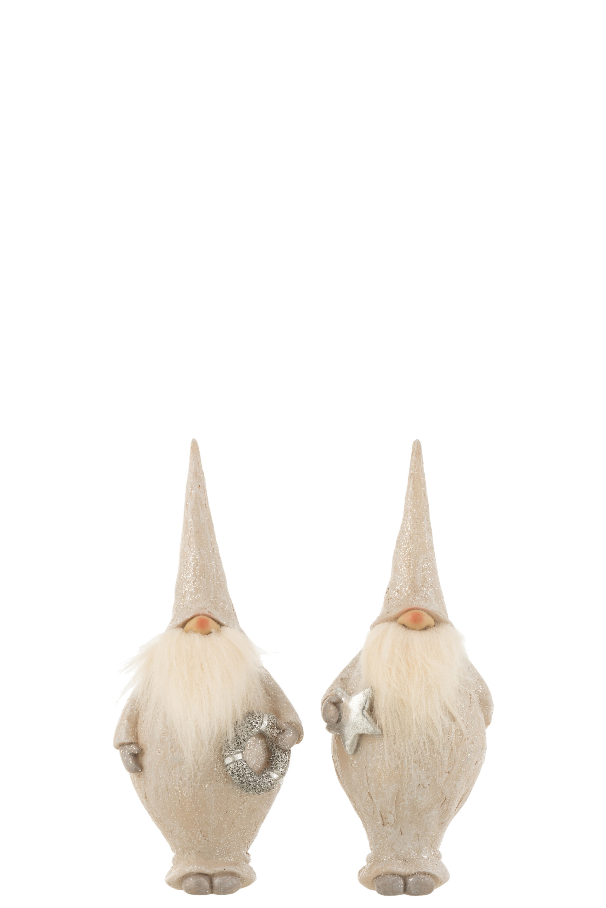 SALE % - Set 2 figurine asortate, Compozit, Argintiu, 19x10x25 cm