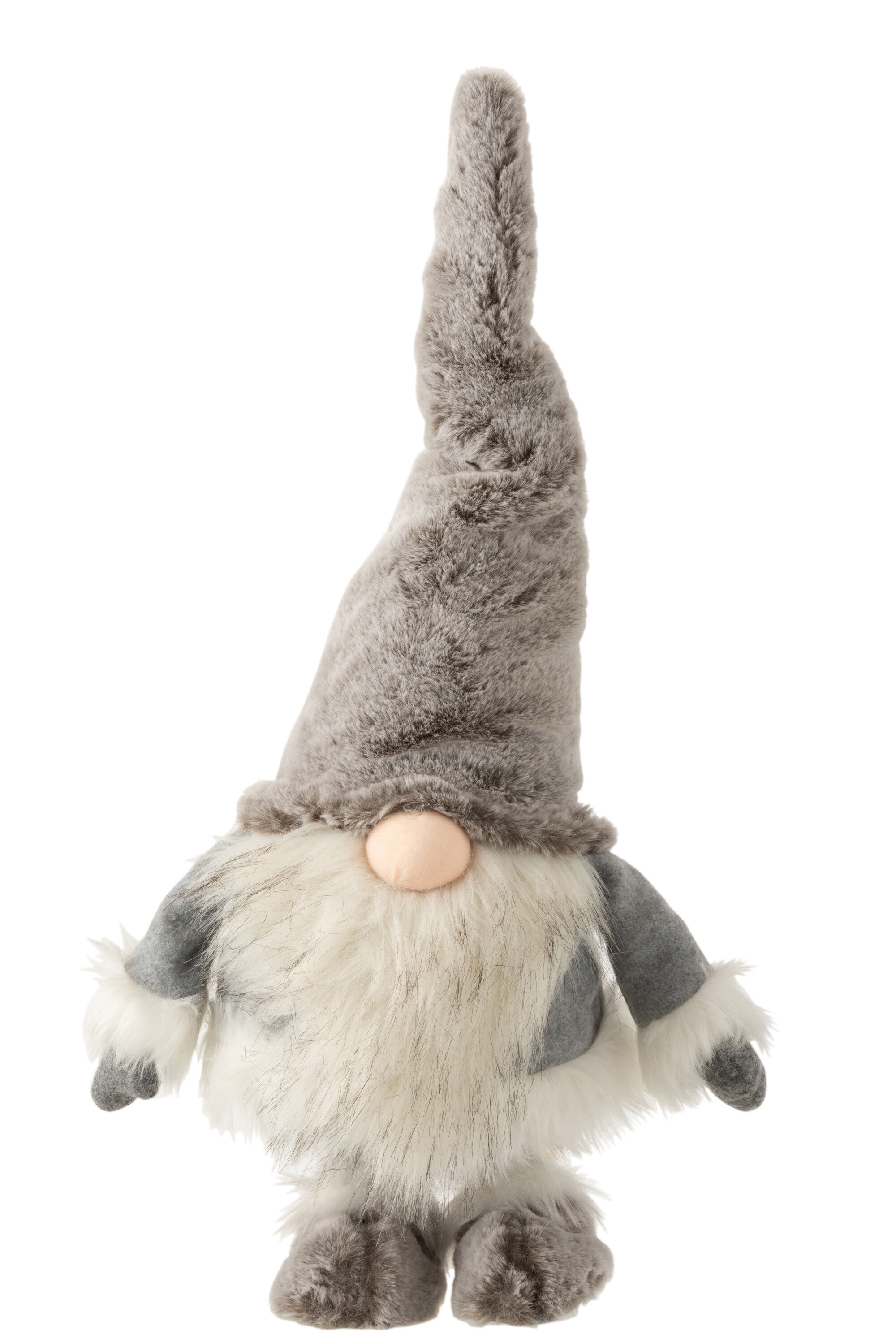 SALE % - Mos Craciun Santa, Blanita sintetica, Gri, 34x33x48 cm