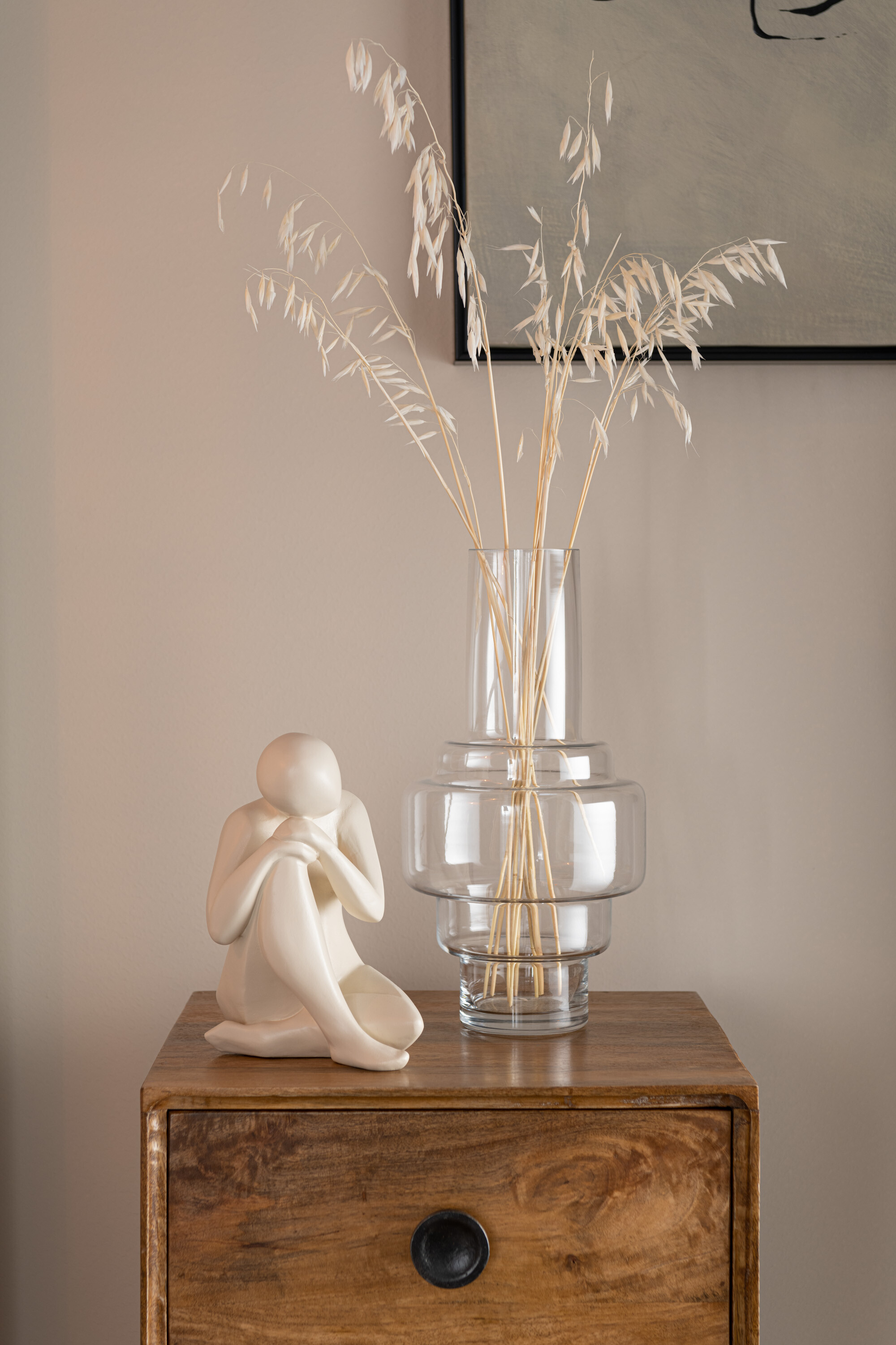 SALE % - Set 2 figurine Kneeling , Rasina, Bej, 15.6x17.1x22.3 cm