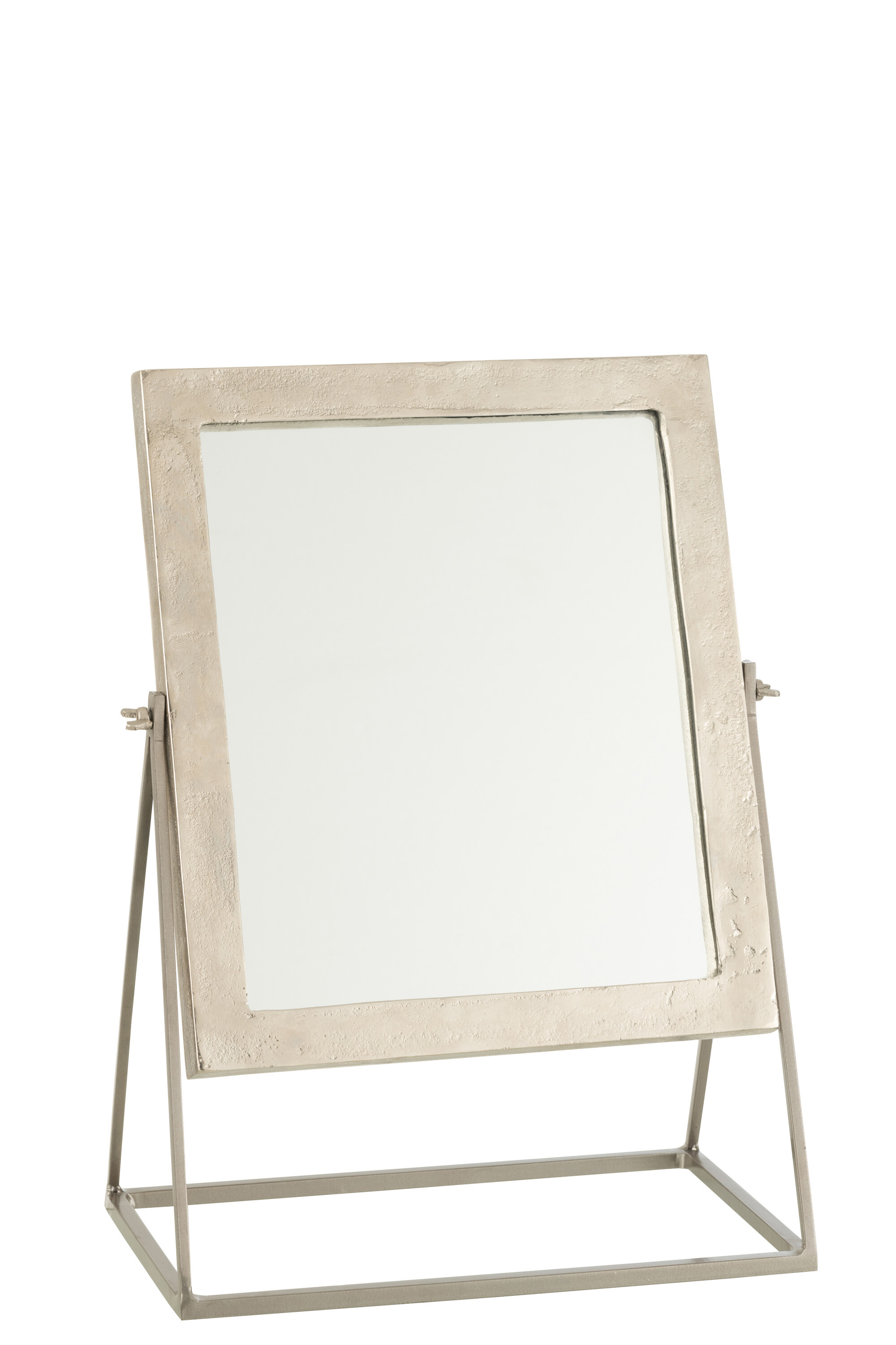 SALE % - Oglinda Square On Foot, Metal, Argintiu, 46x34x20 cm