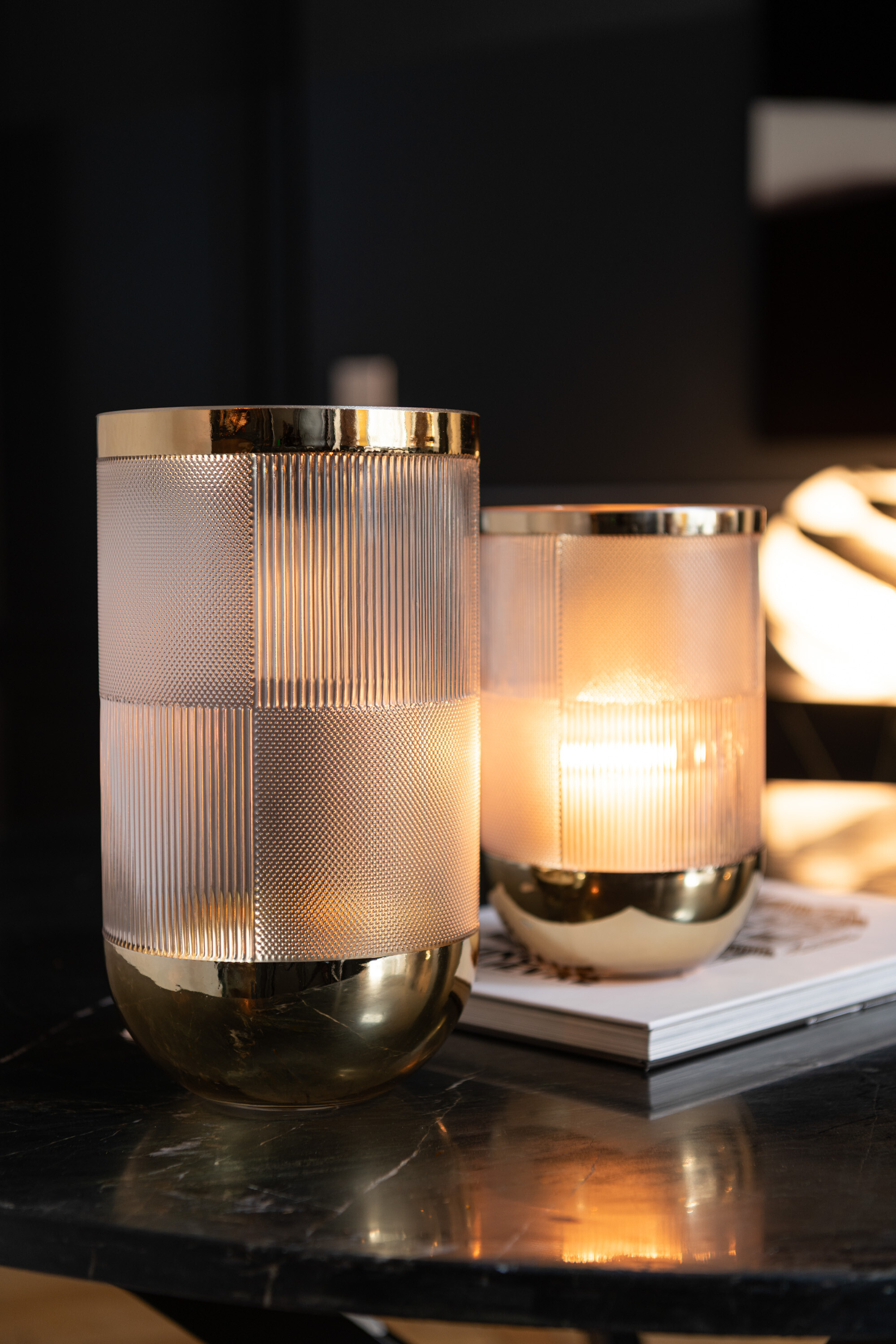 Vaze - Vaza, Sticla, Auriu, 15x15x26