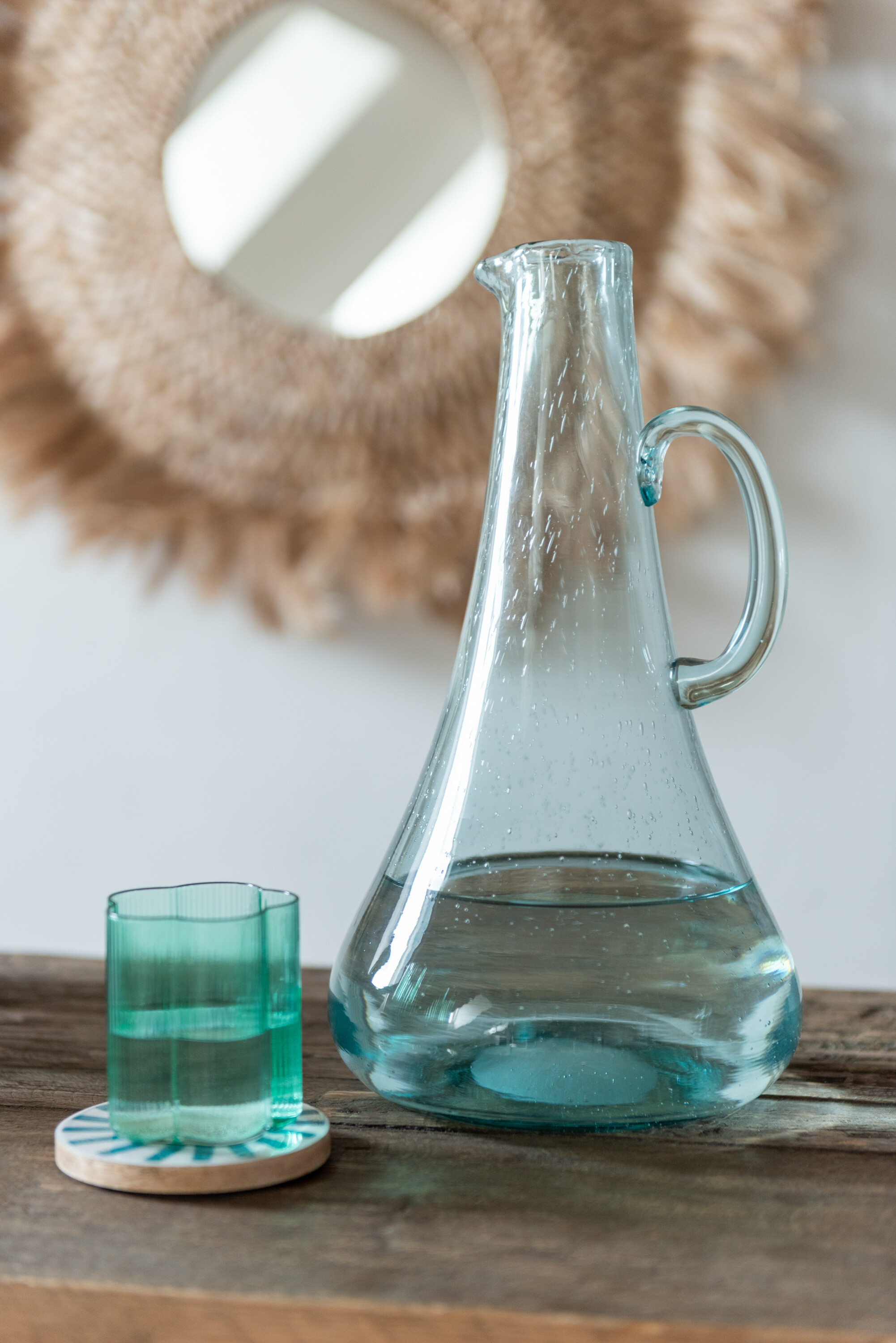 Carafe si ulcioare - Carafa, Sticla Albastru deschis