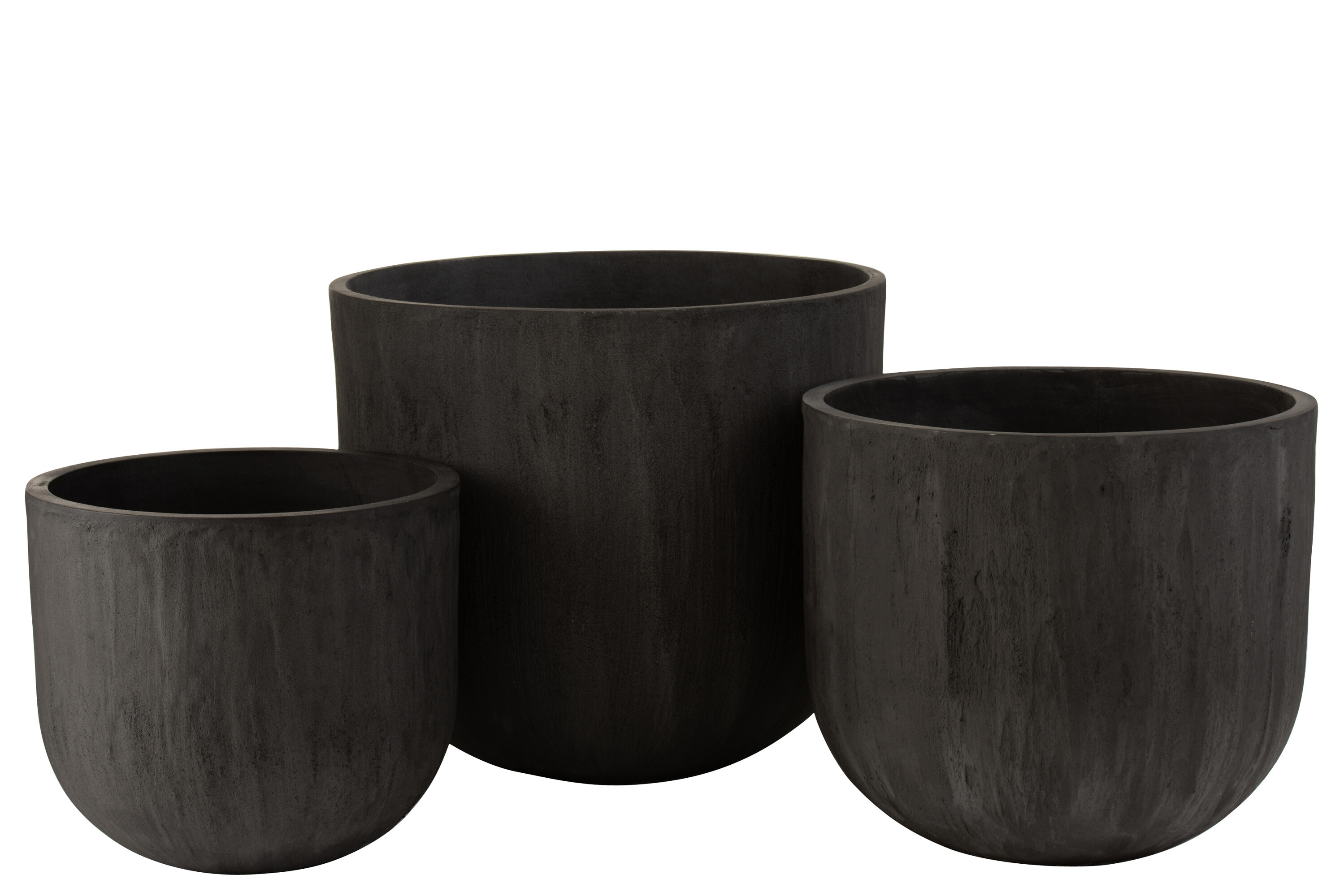 SALE % - Set 3 ghivece, Ceramica, Negru, 50x50x43.5 cm