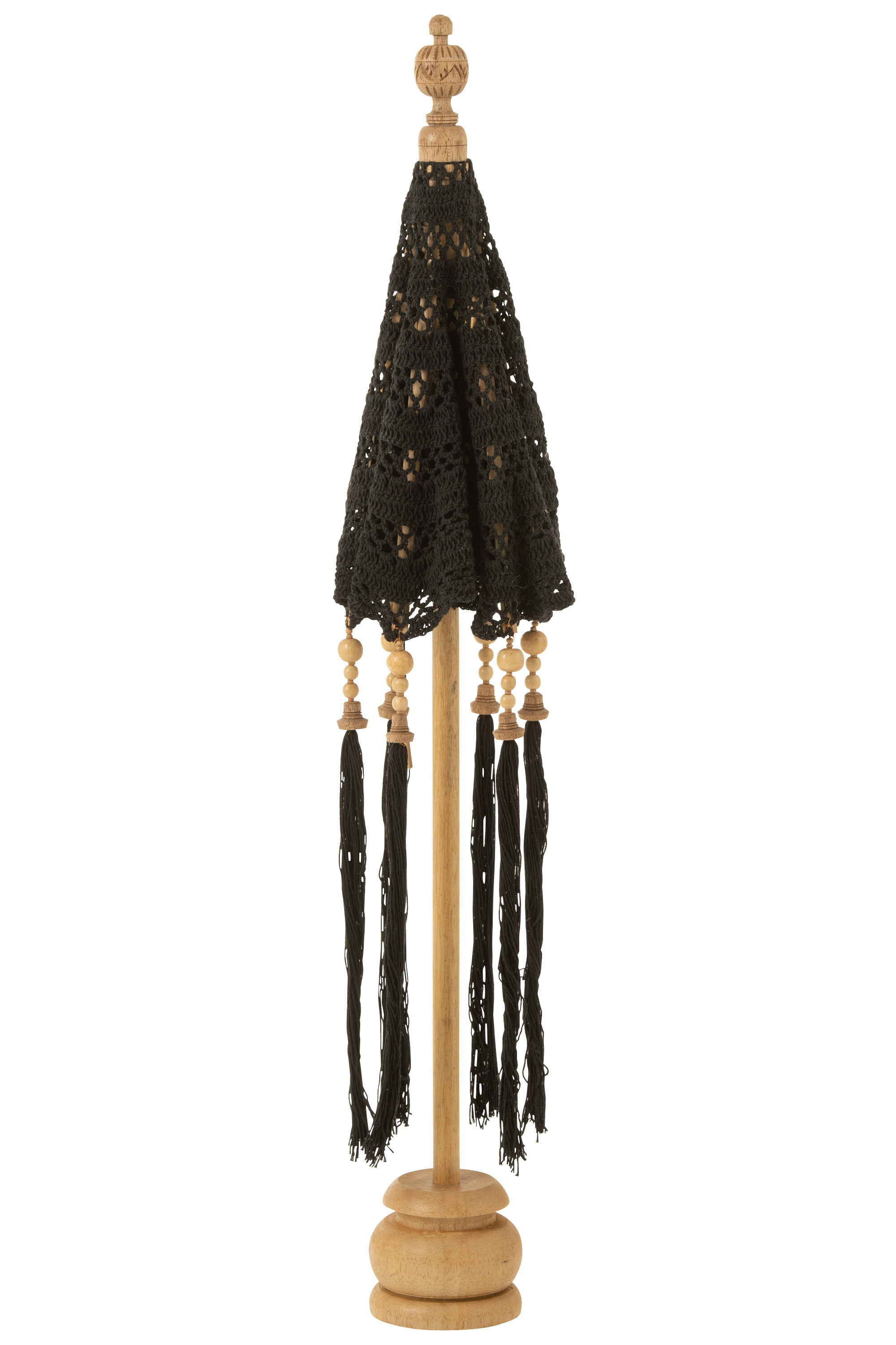 Umbrela decorativa, Textil, Negru, 94x53x53 [2]