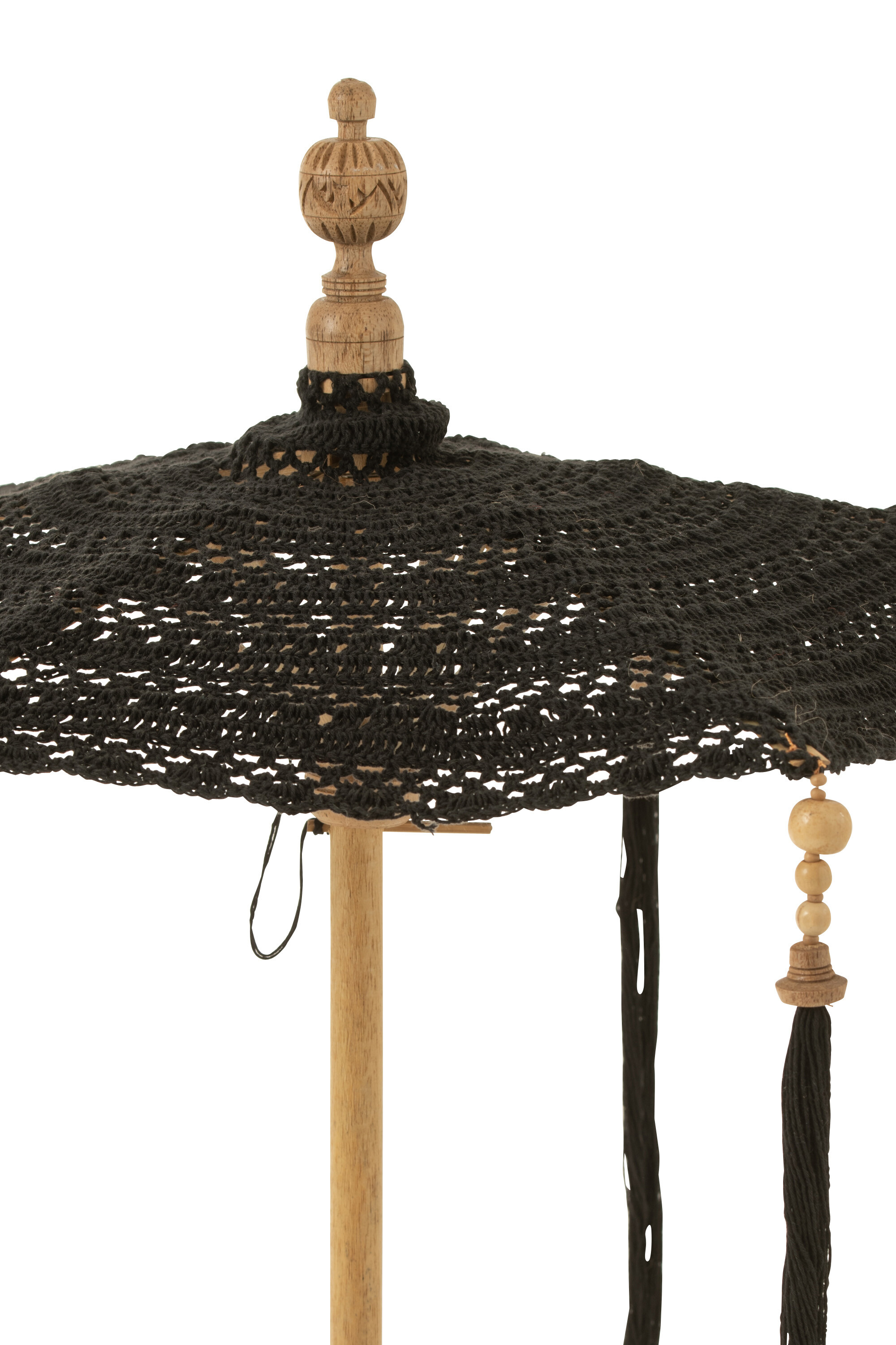 Umbrela decorativa, Textil, Negru, 94x53x53 [3]