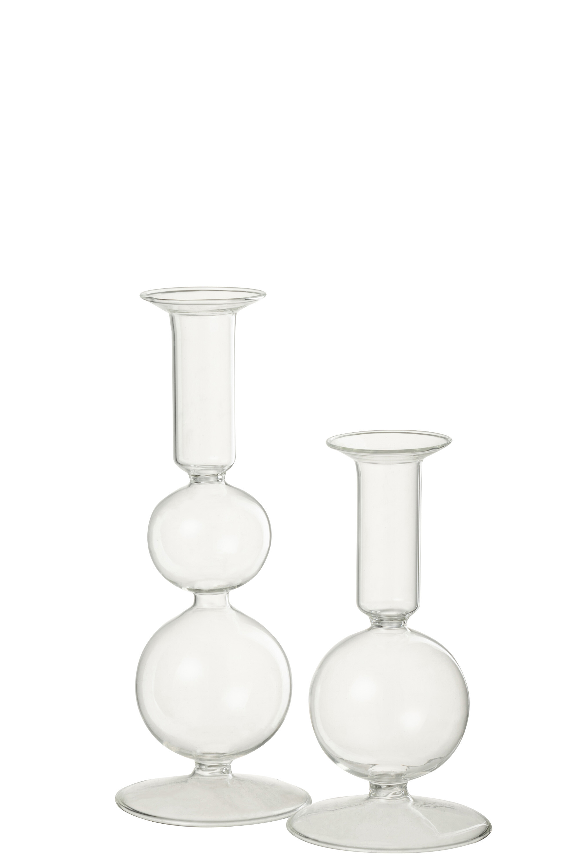 Suport lumanari, Sticla, Transparent, 8x8x21 [4]