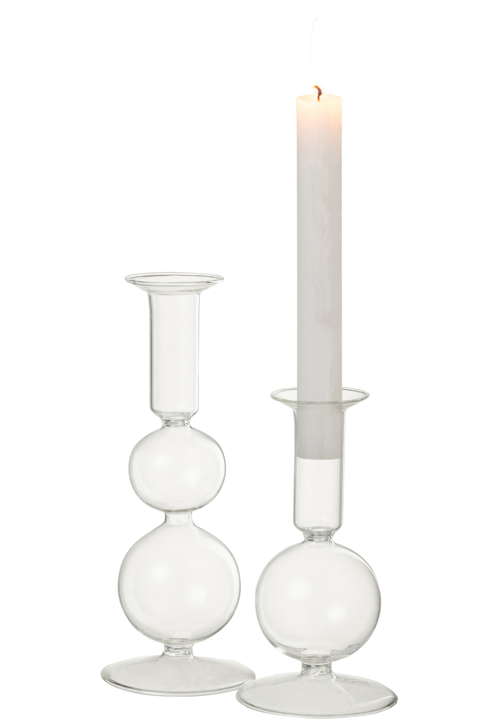 Suport lumanari, Sticla, Transparent, 8x8x21 [5]