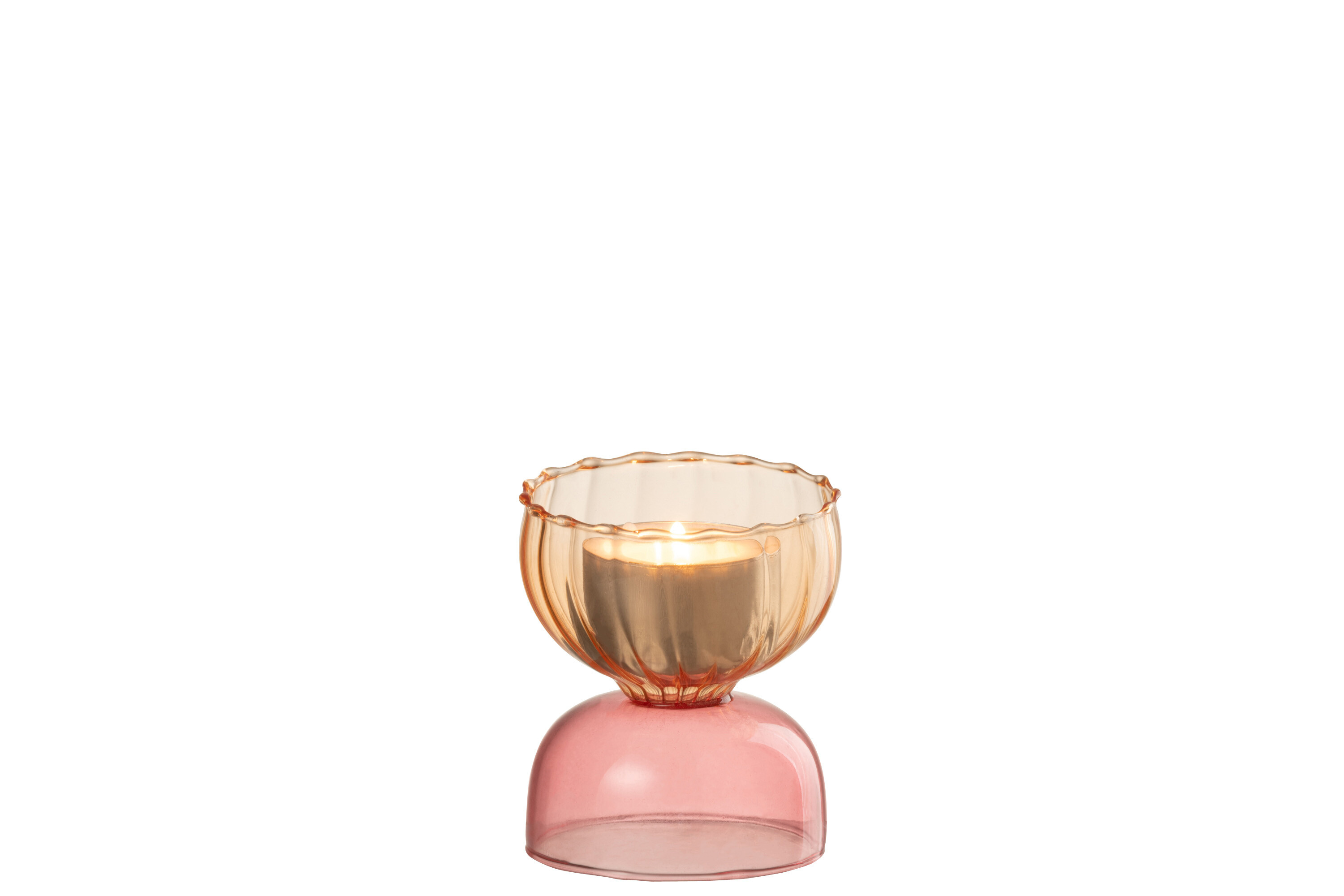 Suport lumanari, Sticla, Multicolor, 6.5x6.5x7.5 [2]