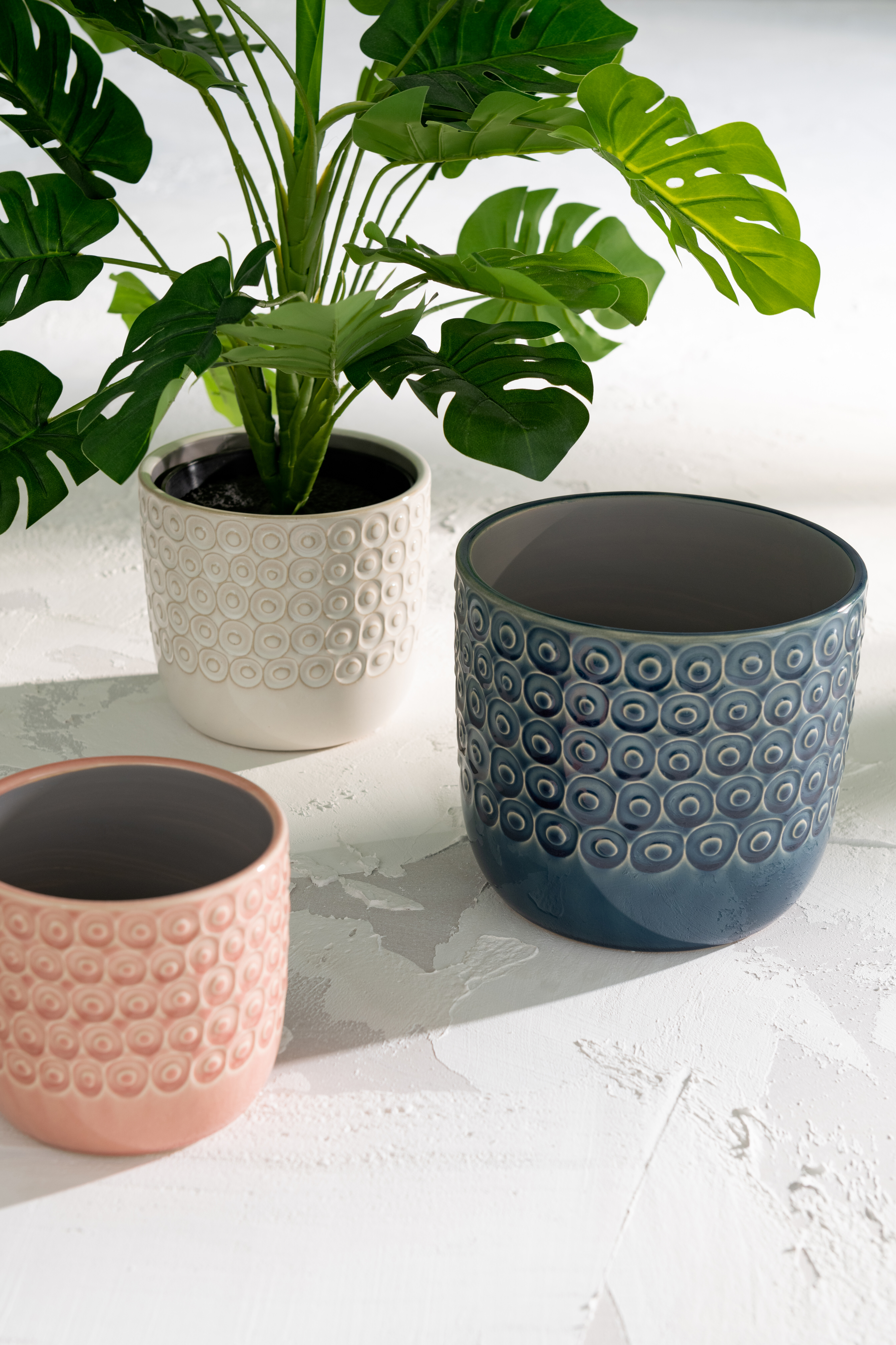 SALE % - Ghiveci, Ceramica, Albastru, 14x14x12.5