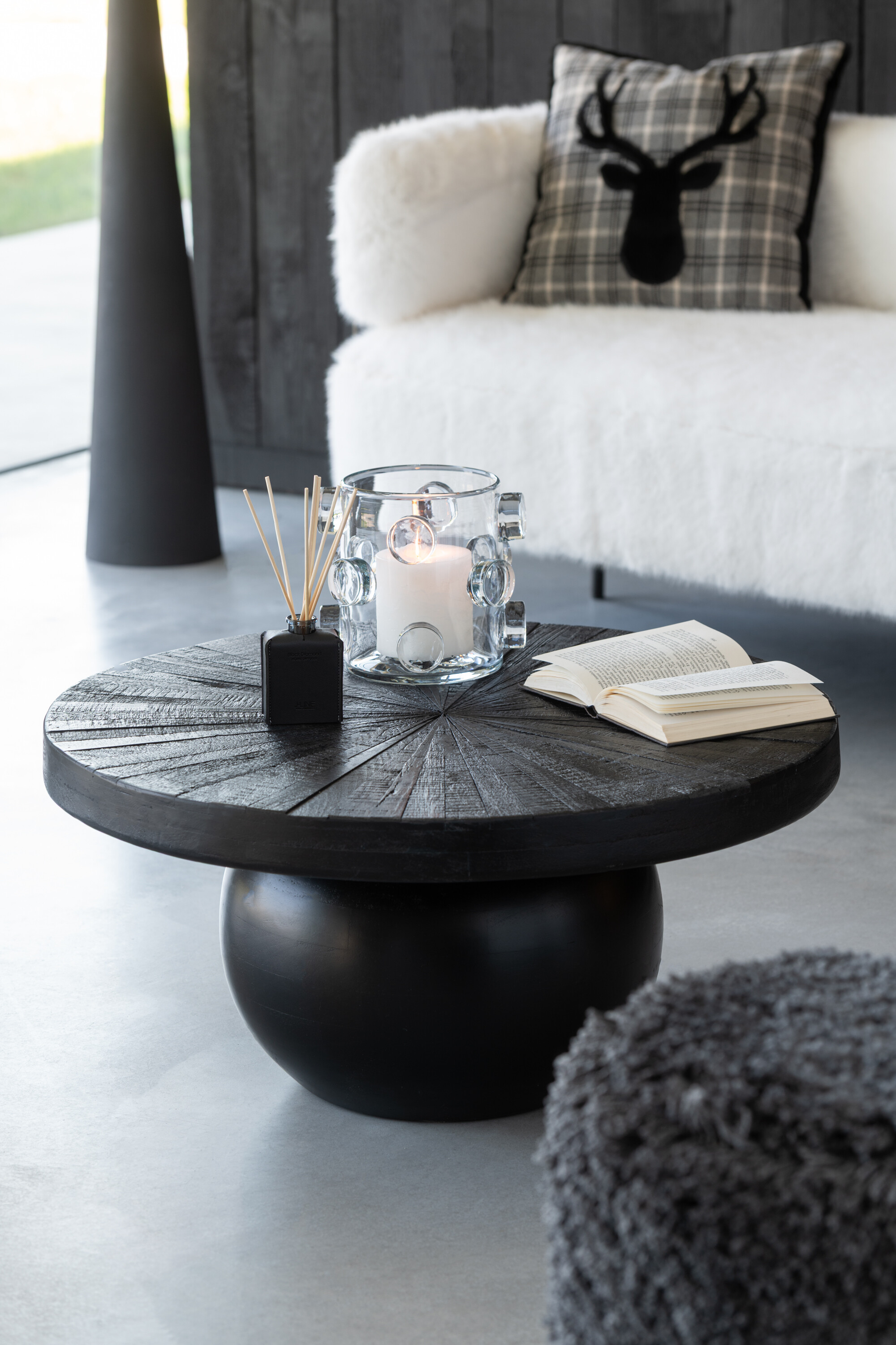 SALE % - Măsuță de cafea, Shanil, Lemn, Negru