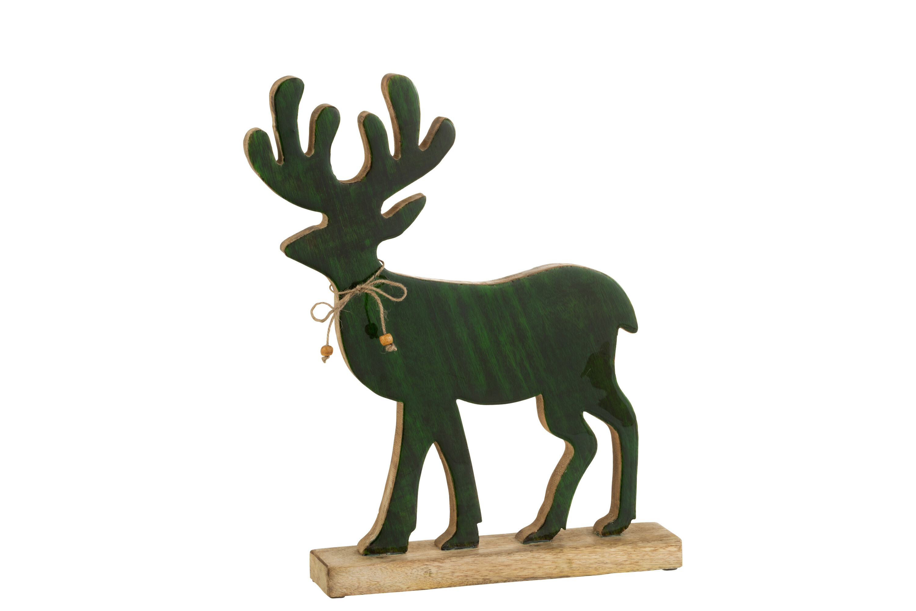 SALE % - Figurină, Ren, lemn, verde L