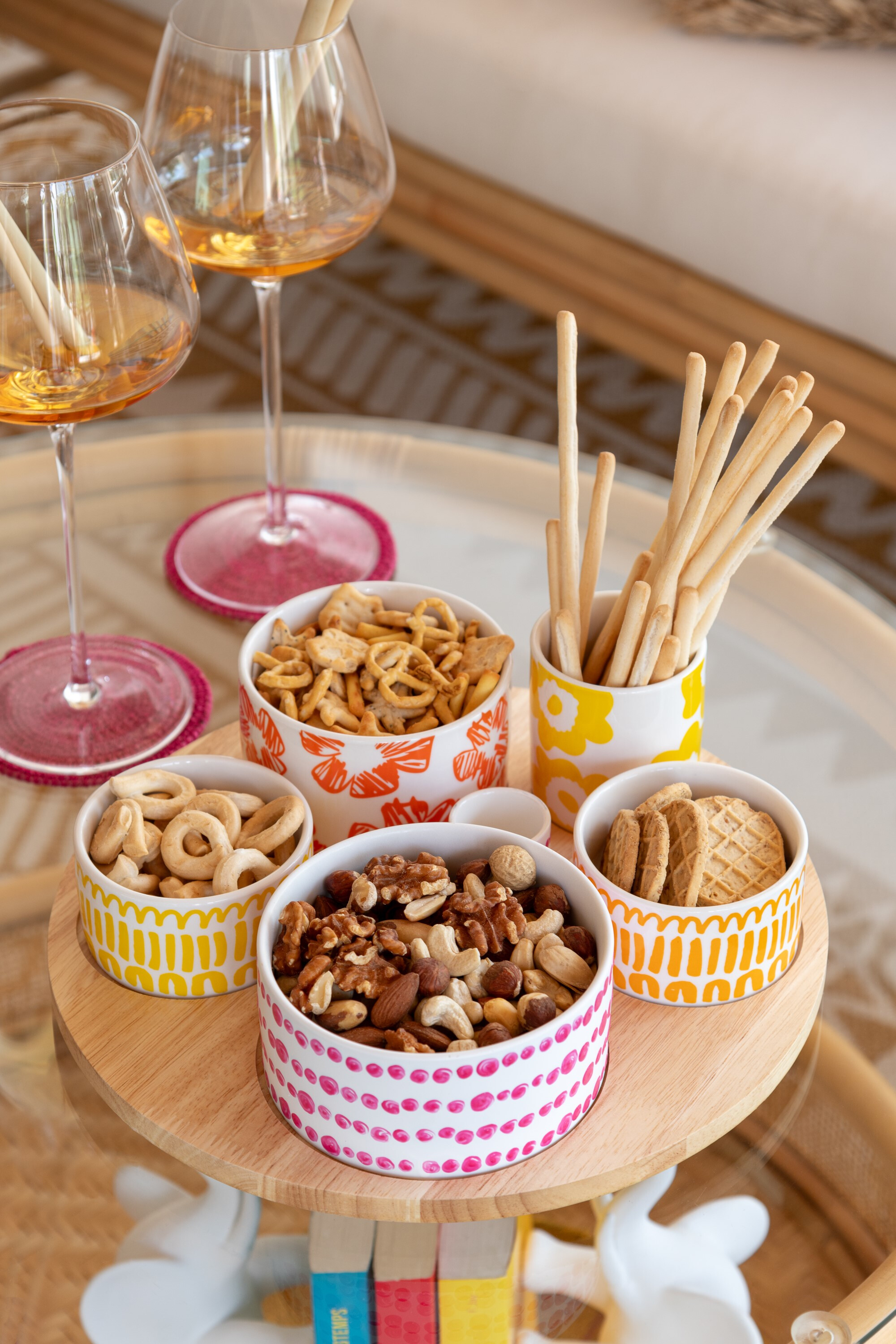 SALE % - Set Aperitiv cu tava bamboo , SET6, MIX