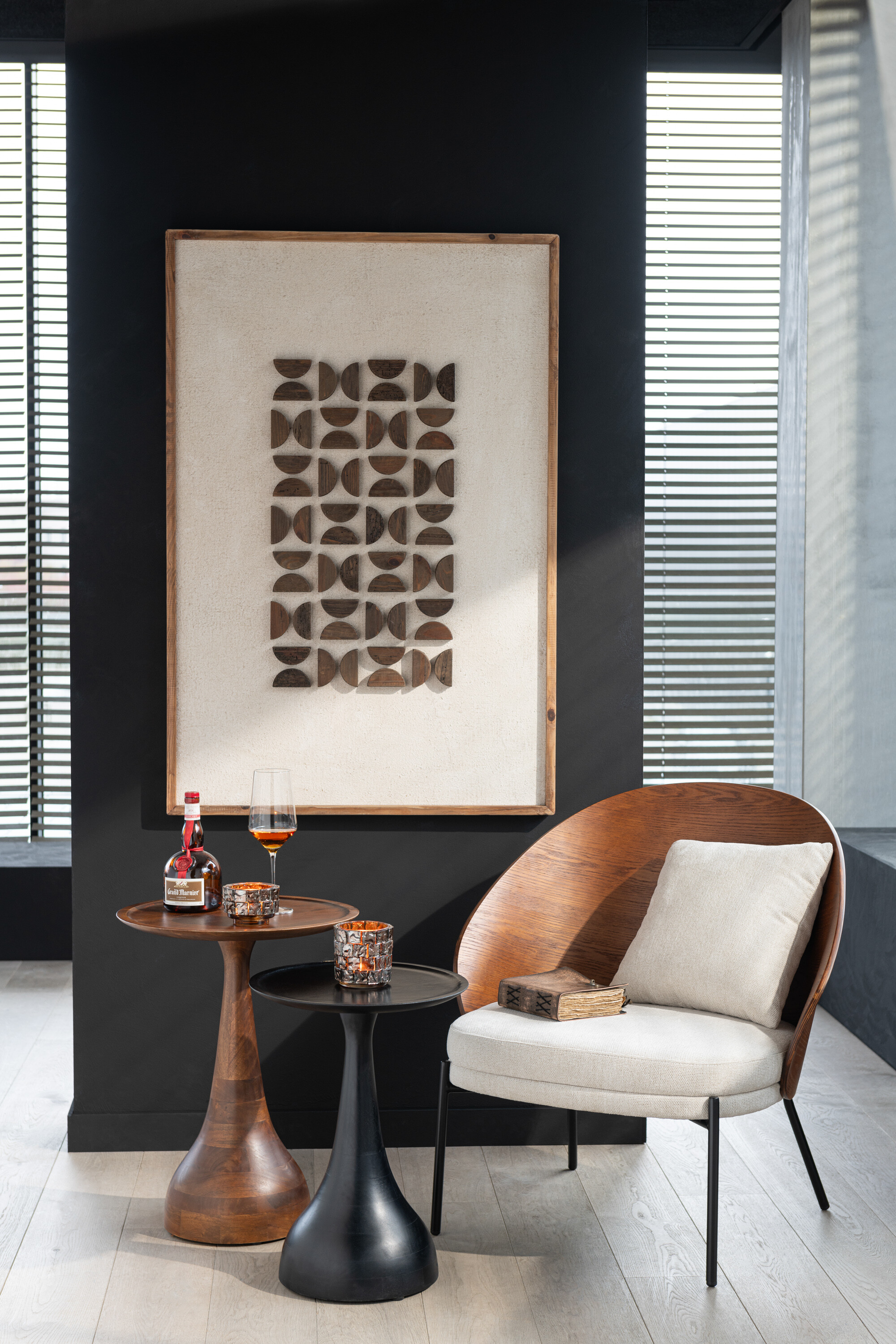 SALE % - Decoratiune de perete, Josh, Lemn pin/Canva, Natural