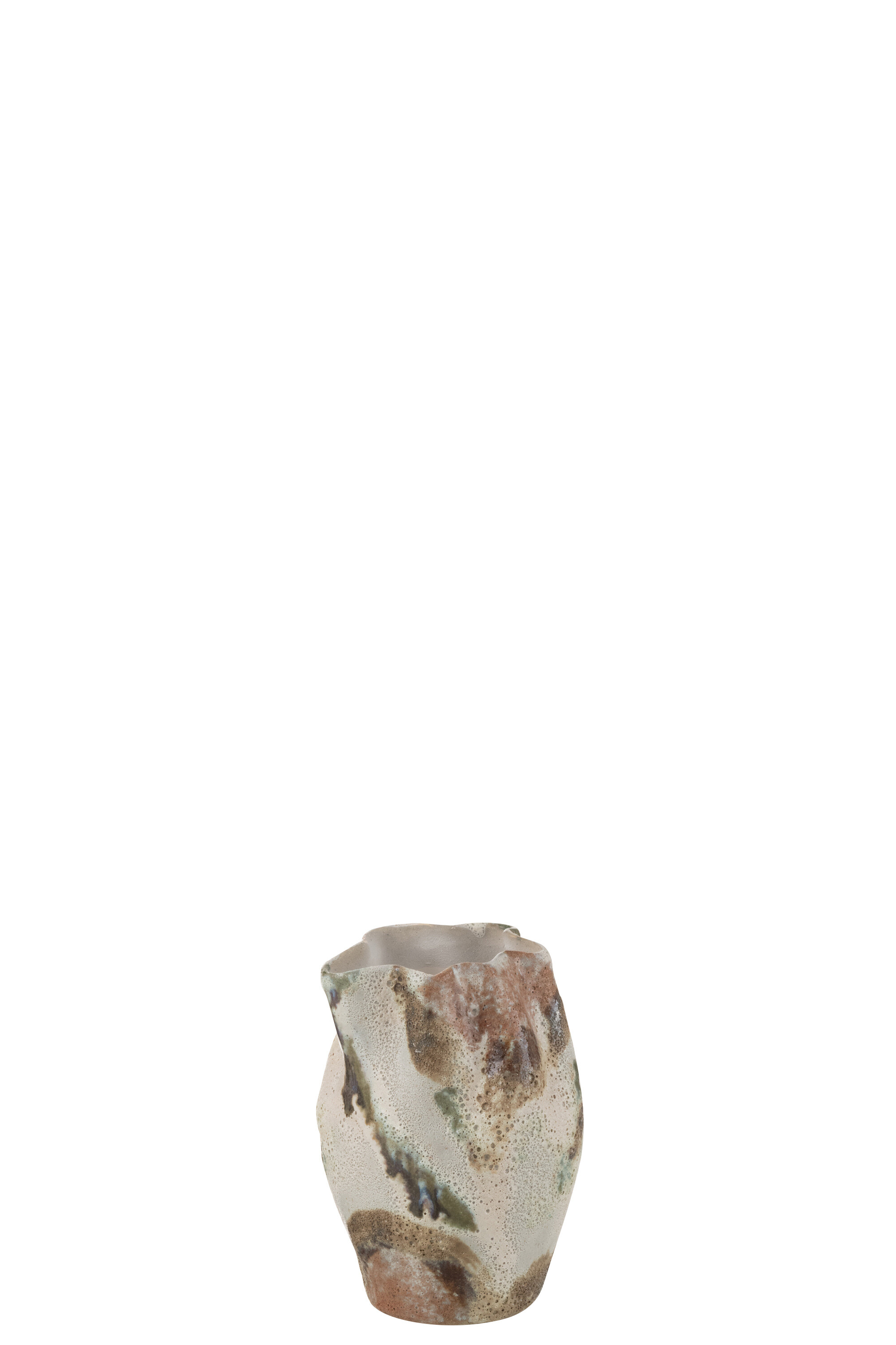 SALE % - Vază, Moon Texture Round Argilă Mixte, L 14.5| W 13.5| H 19 cm