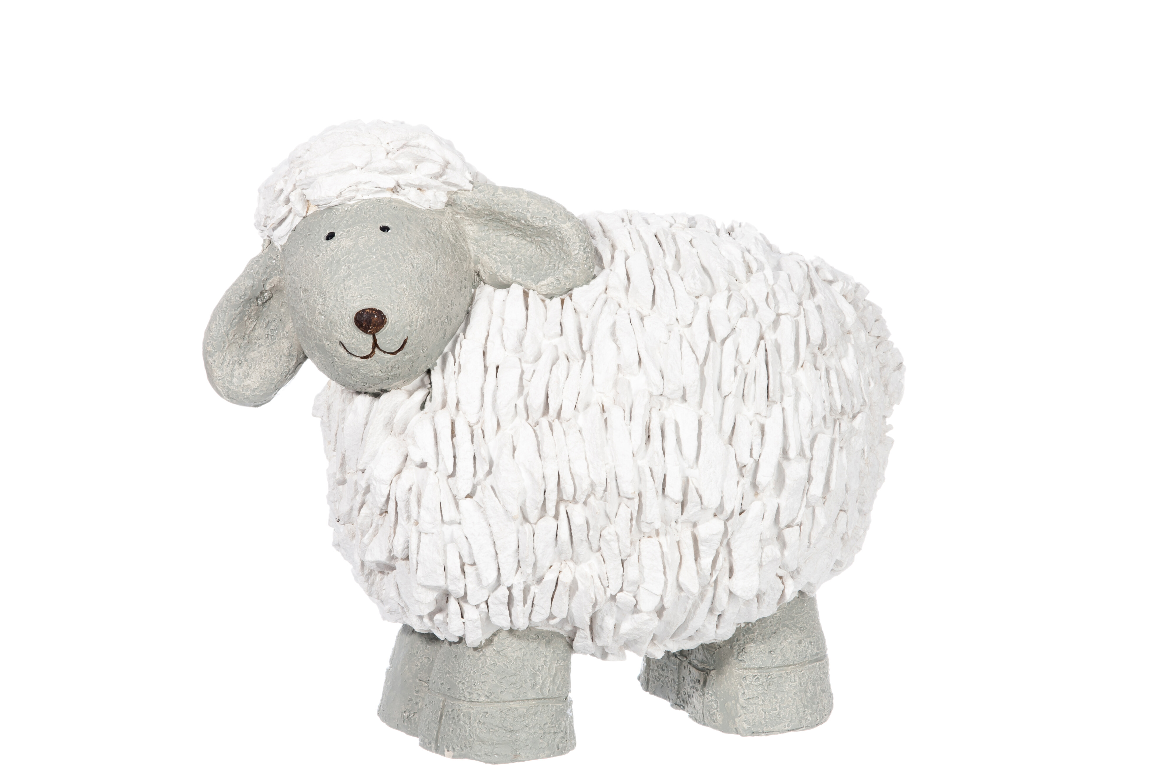 SALE % - Figurina Sheep, Rasina/Fibre sintetice, Alb, 41x25x35.5 cm