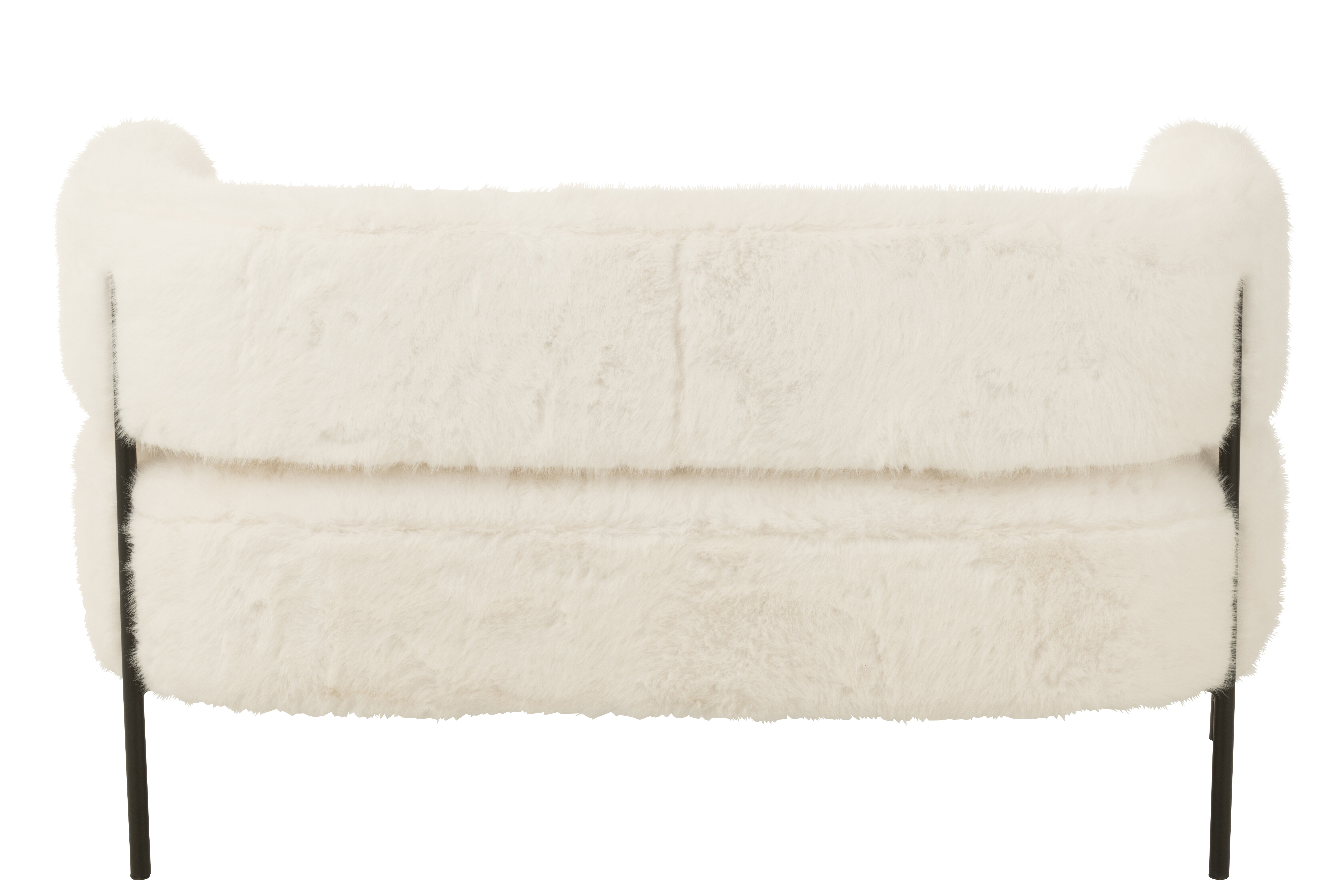 Canapea 2 locuri Teddy, picioare metalice, lemn, alb [5]