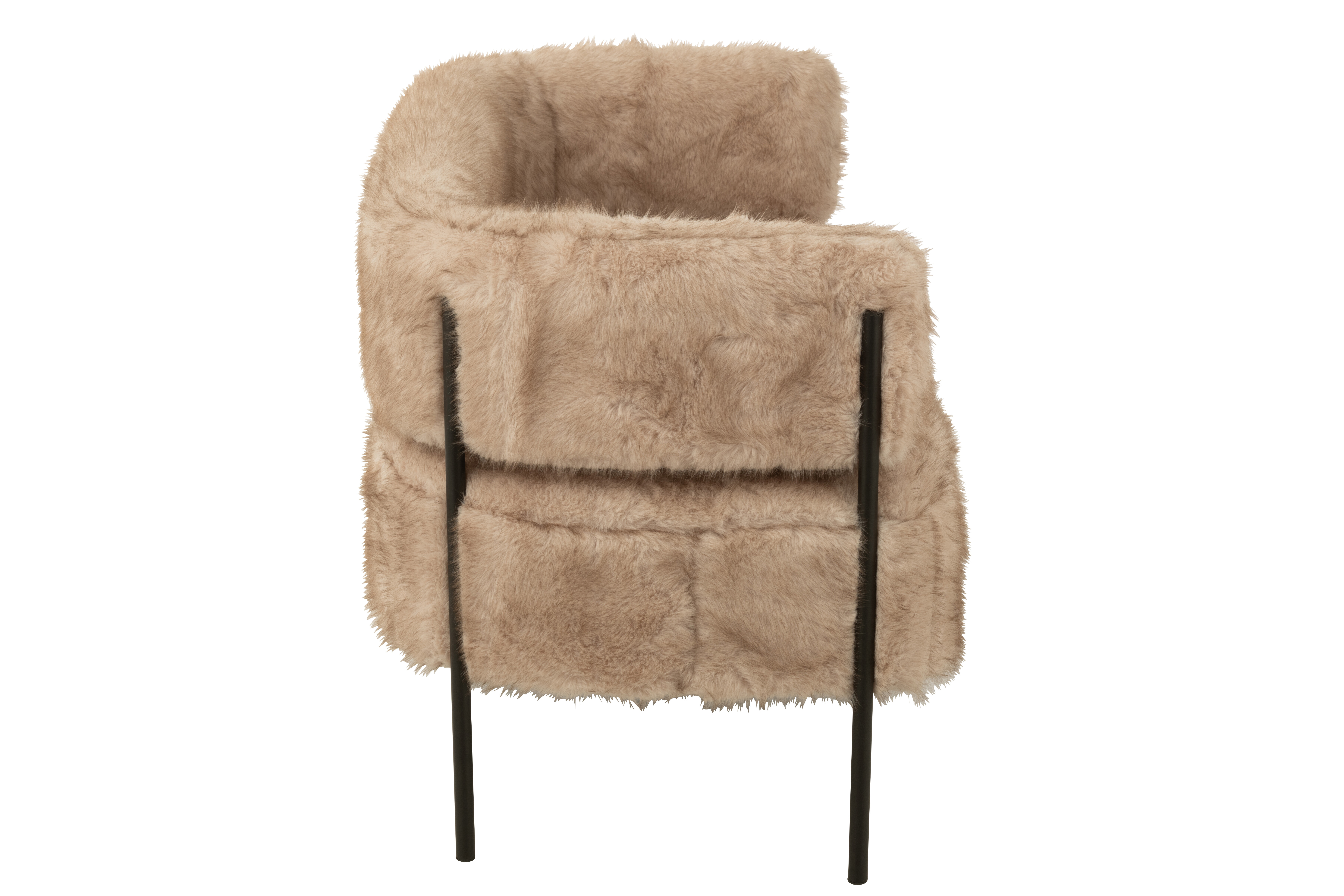 Canapea cu 2 locuri Teddy, picioare metalice, lemn, taupe [4]