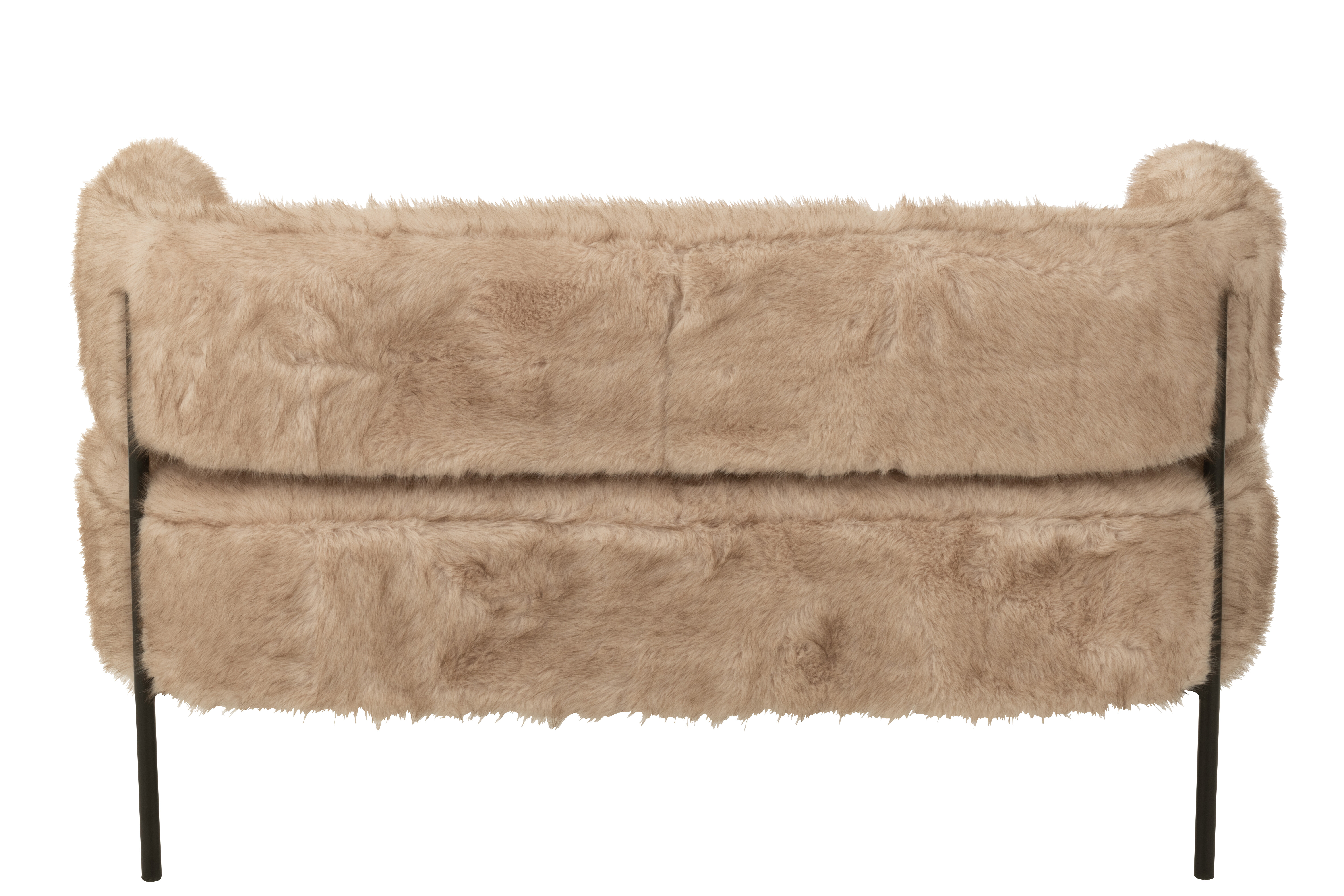 Canapea cu 2 locuri Teddy, picioare metalice, lemn, taupe [5]