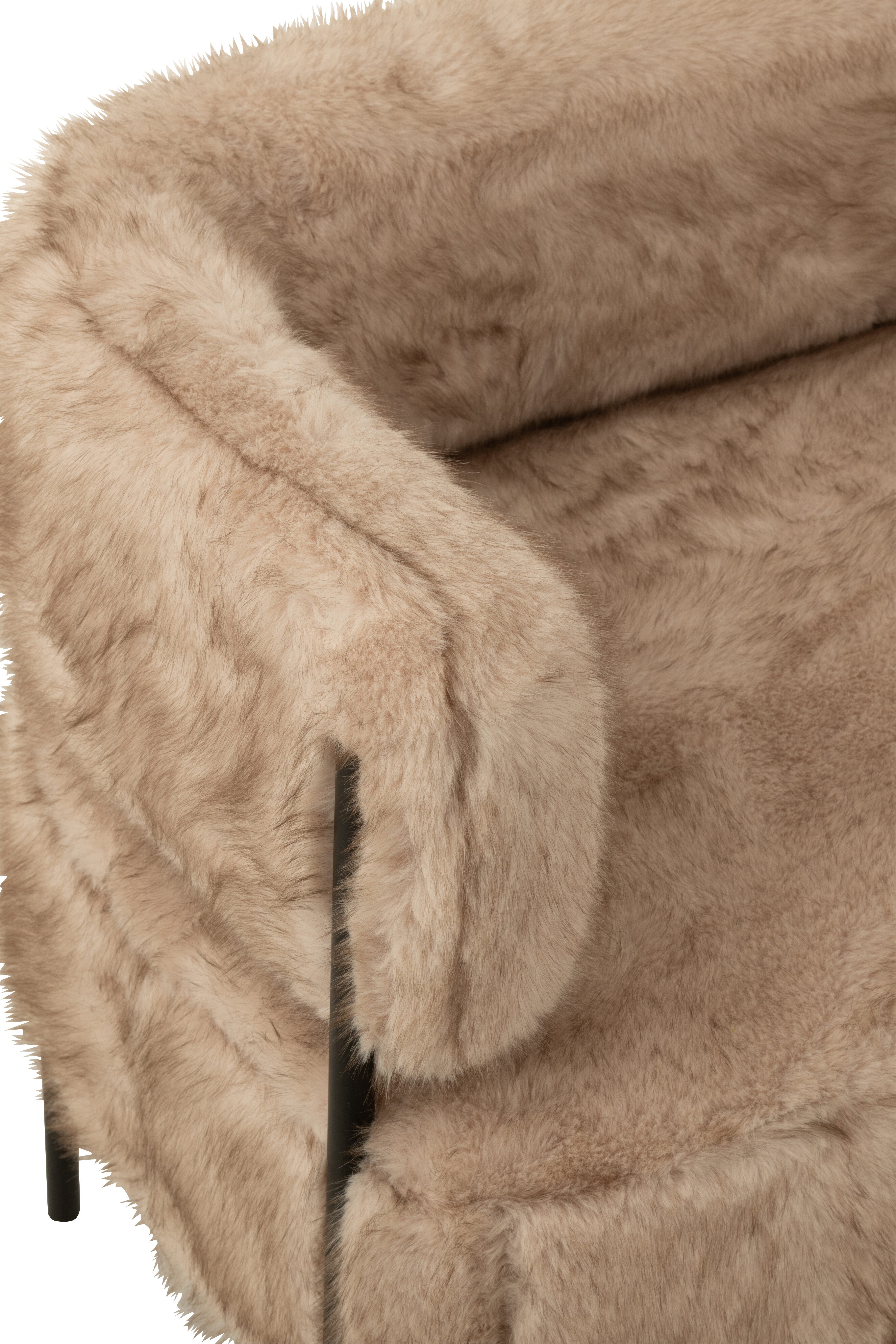 Canapea cu 2 locuri Teddy, picioare metalice, lemn, taupe [7]