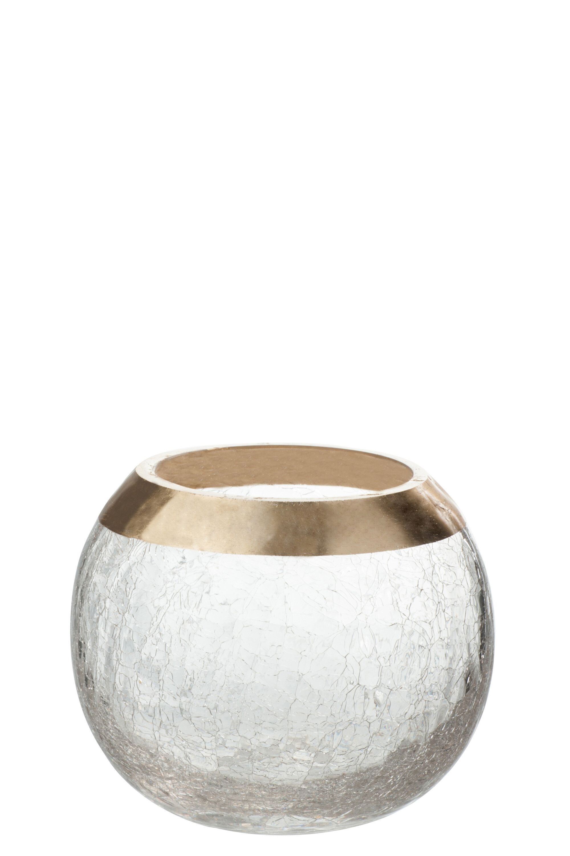 SALE % - Suport lumanari, Sticla, Auriu, 12x12x10.5