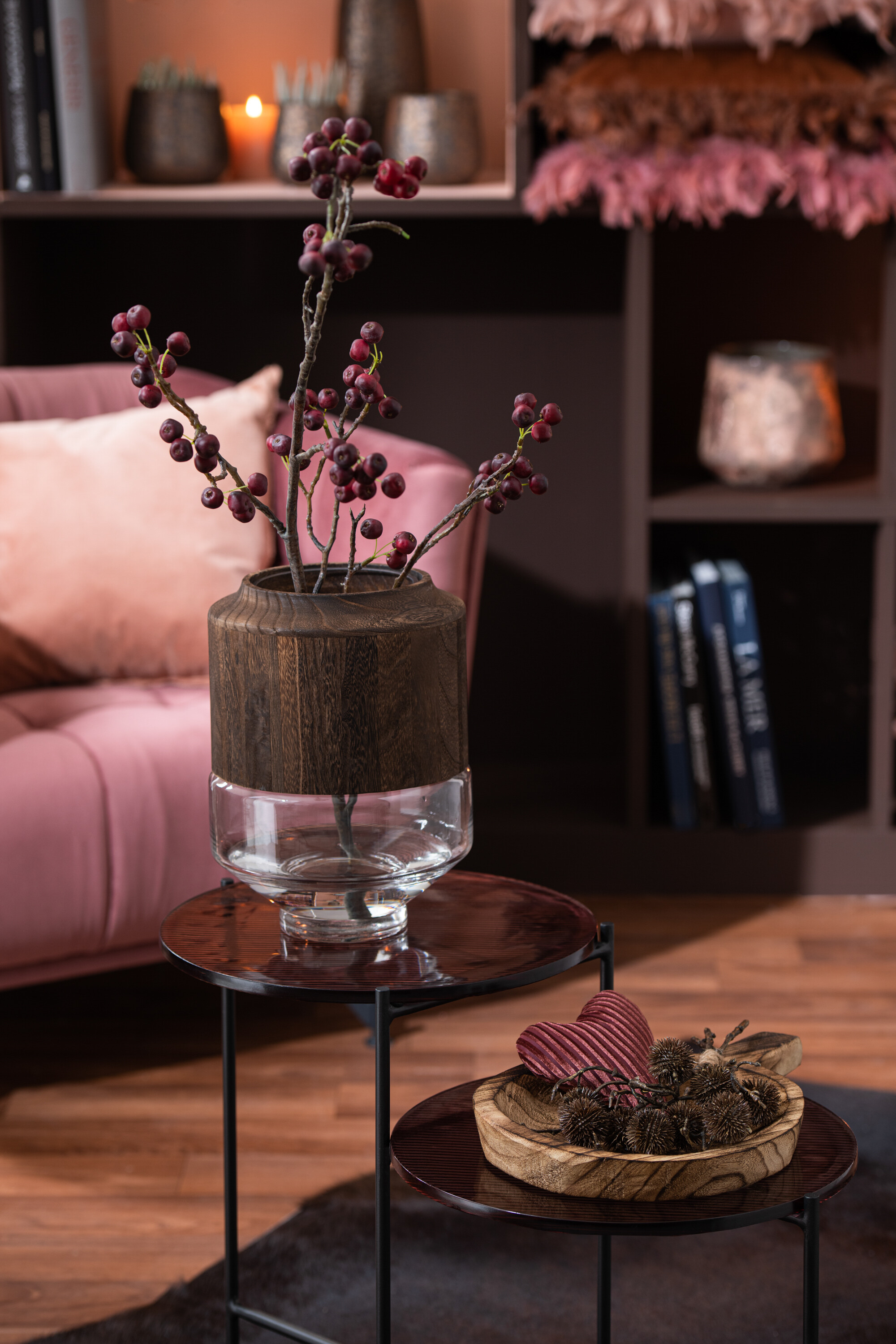 SALE % - Vaza, Sticla, Maro, 23x23x31