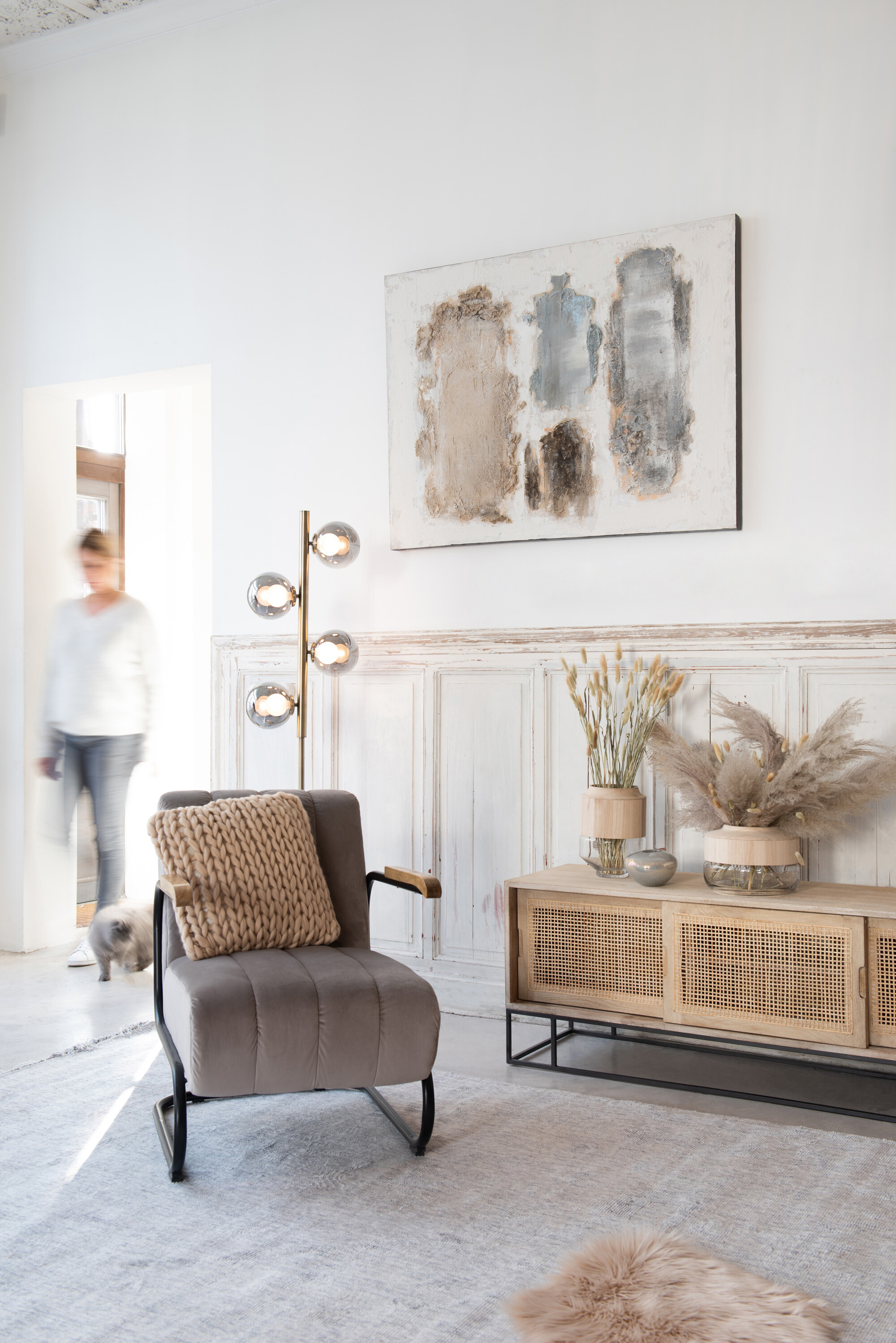 SALE % - Vaza, Sticla, Roz, 23x23x30.5