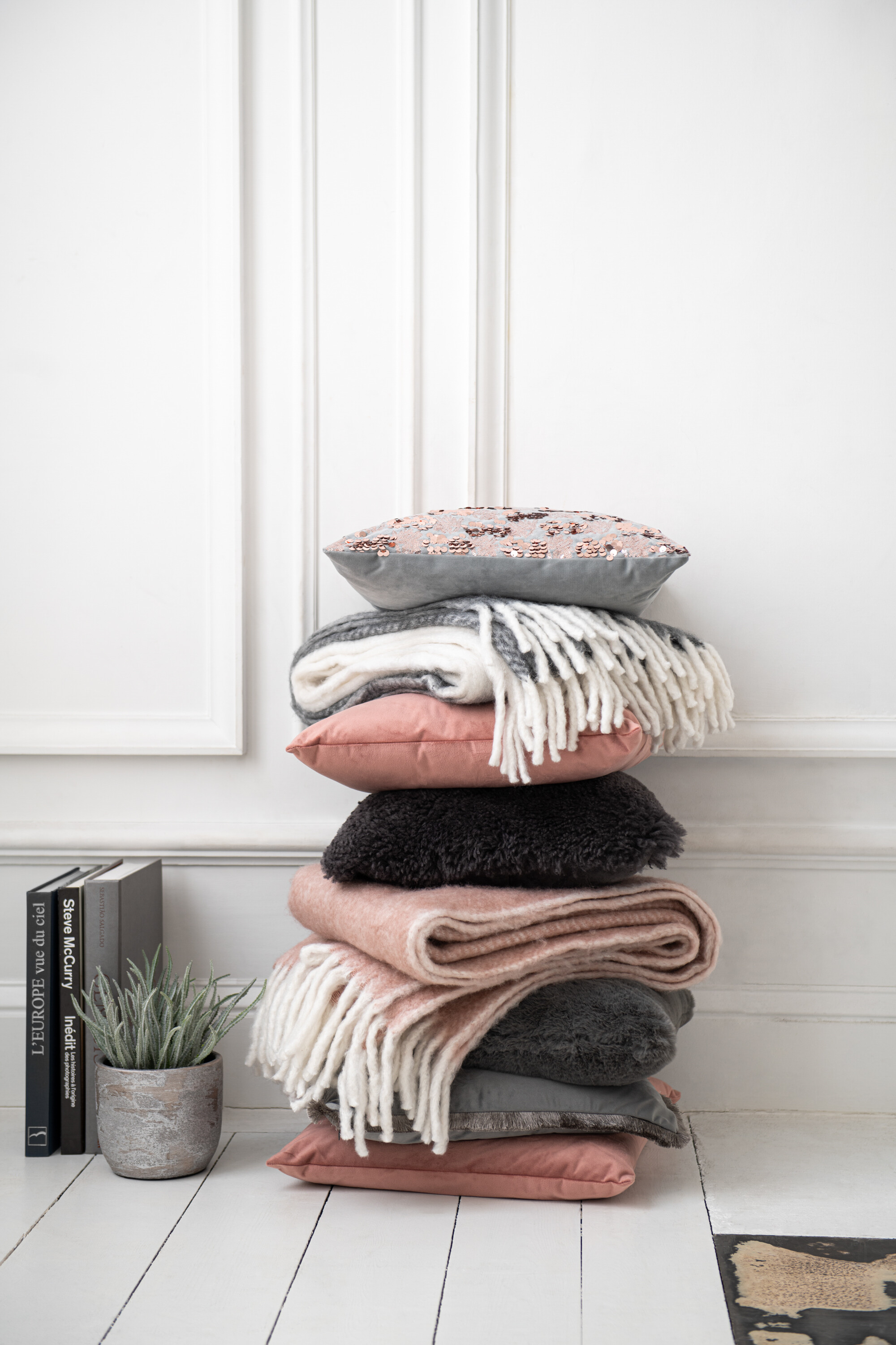 SALE % - Perna, Material sintetic, Gri, 45x45x4.5