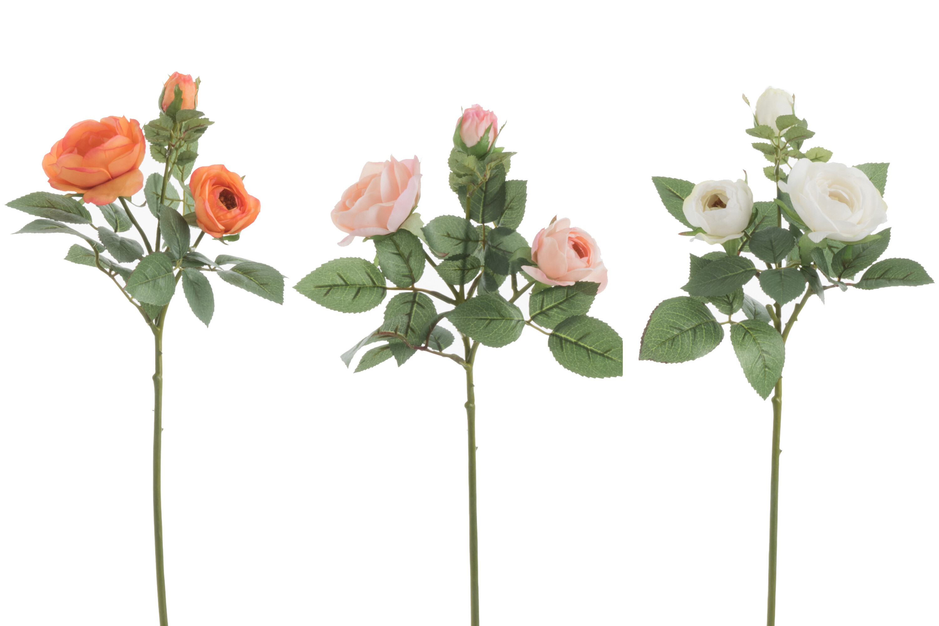 SALE % - Set 3 plante artificiale, Material sintetic, Portocaliu, 15x12.5x43