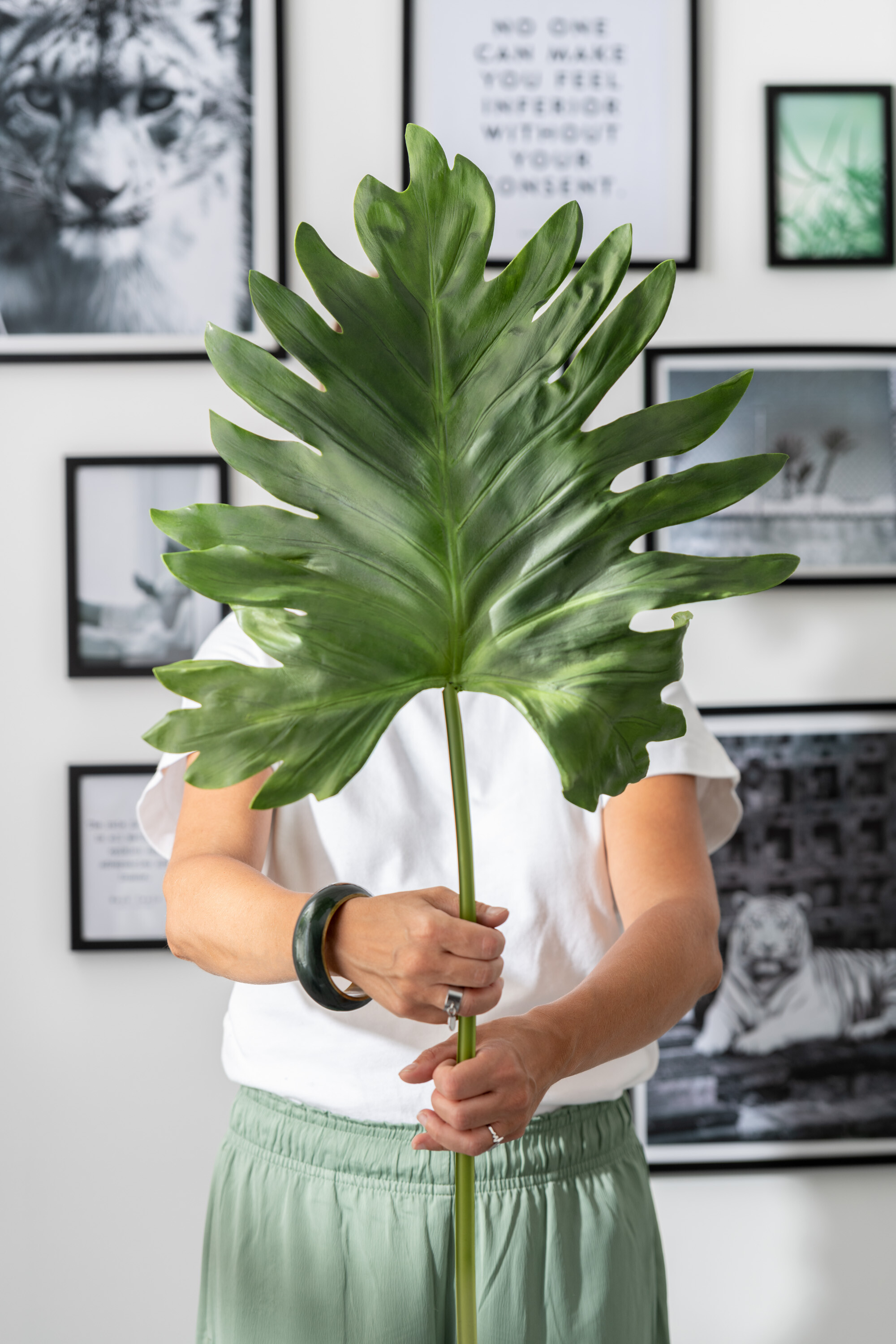 SALE % - Planta, Material sintetic, Verde, 106x43x2