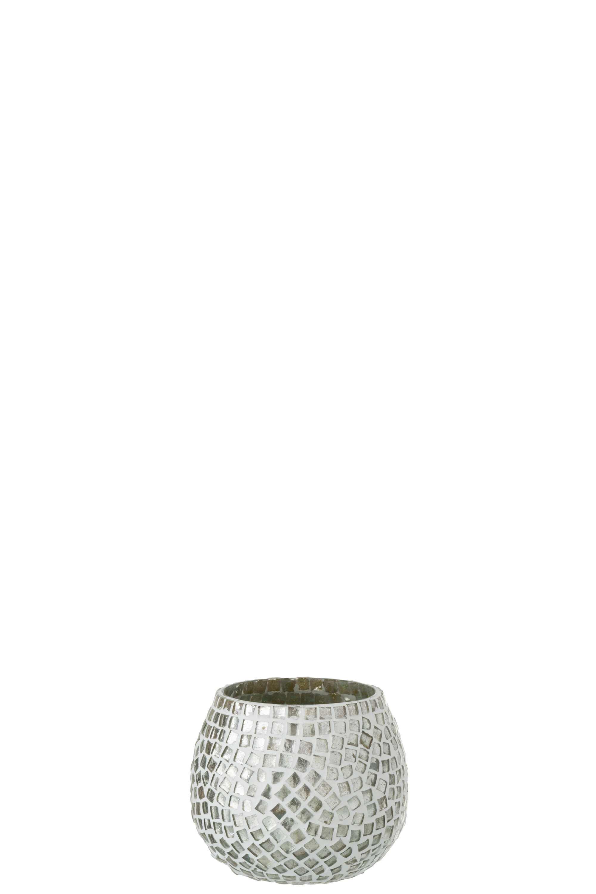 SALE % - Suport lumanari, Sticla, Argintiu, 9x9x10