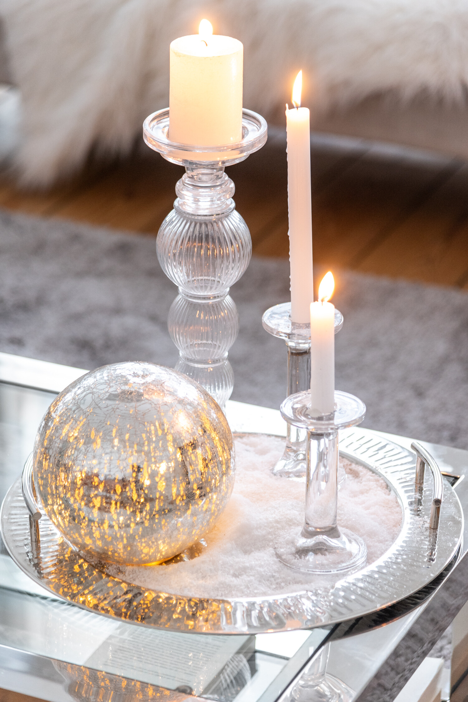 SALE % - Suport lumanari, Sticla, Transparent, 9.5x9.5x16