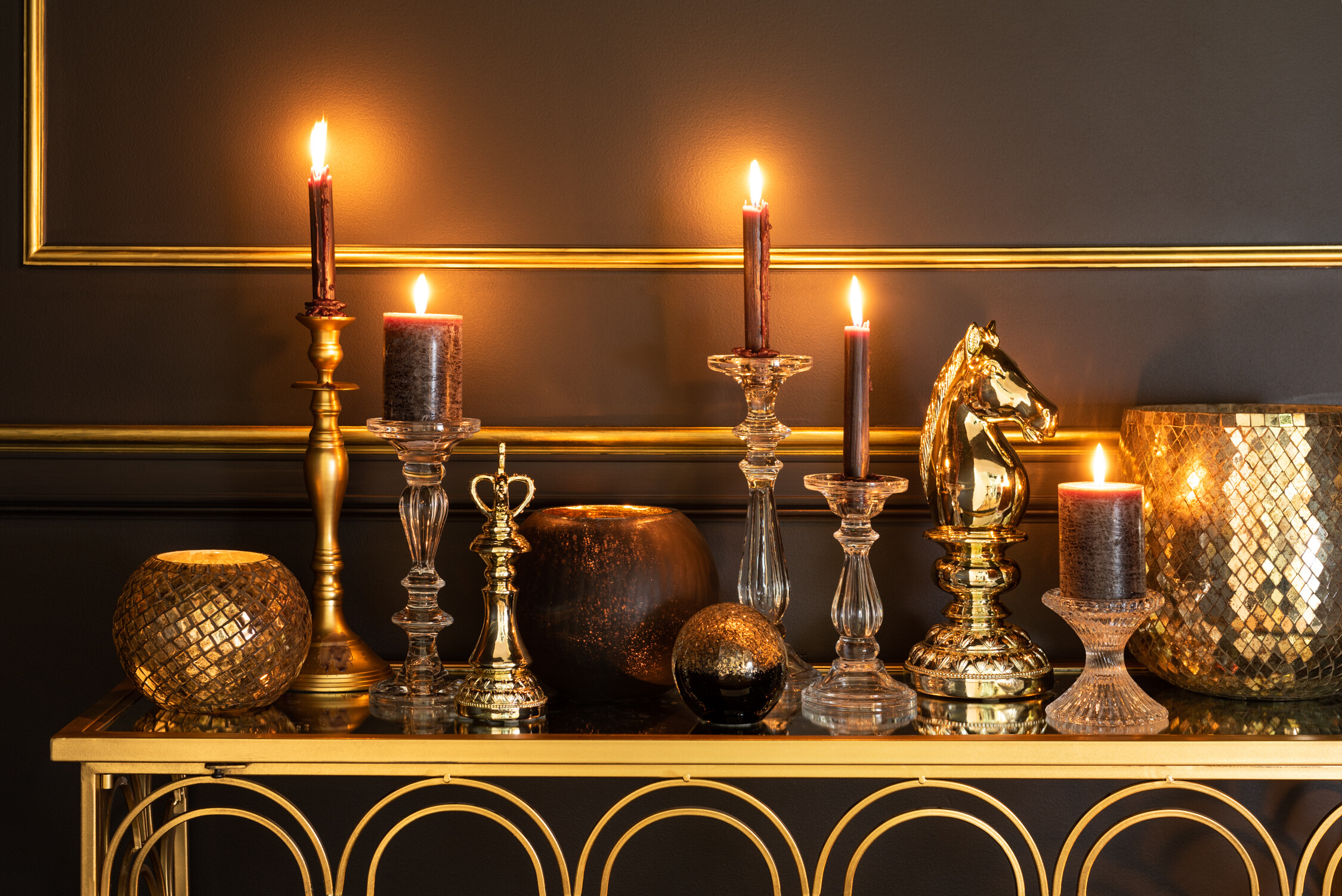 SALE % - Suport lumanari, Sticla, Transparent, 10x10x20