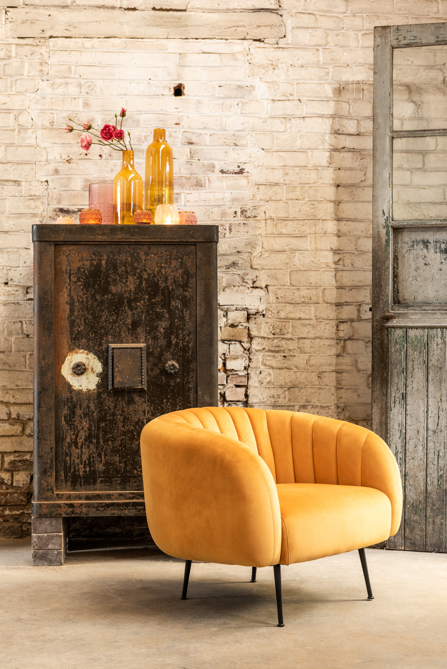 SALE % - Suport lumanari, Sticla, Maro, 10x10x8