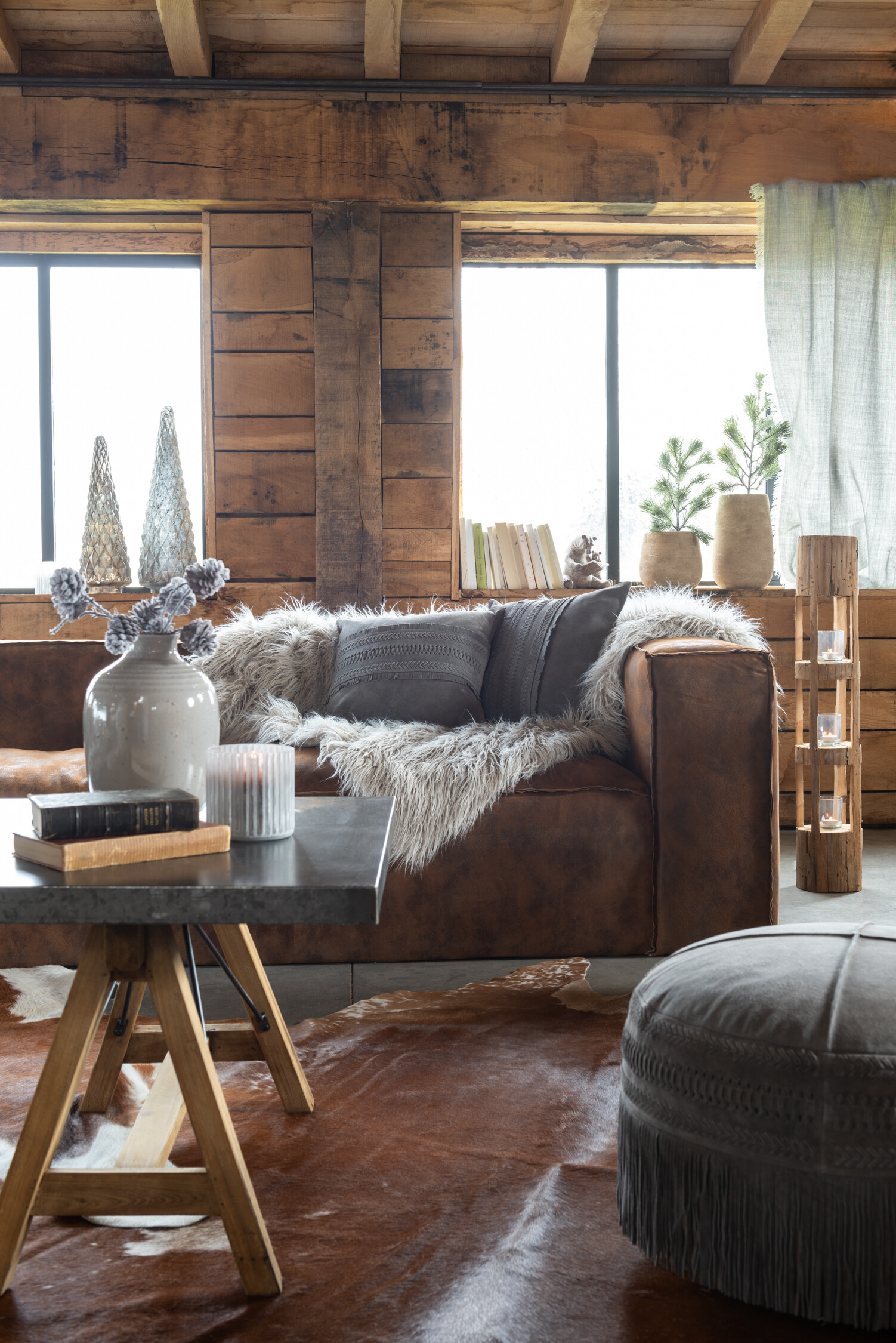 SALE % - Perna, Piele sintetica, Gri, 43x43x1