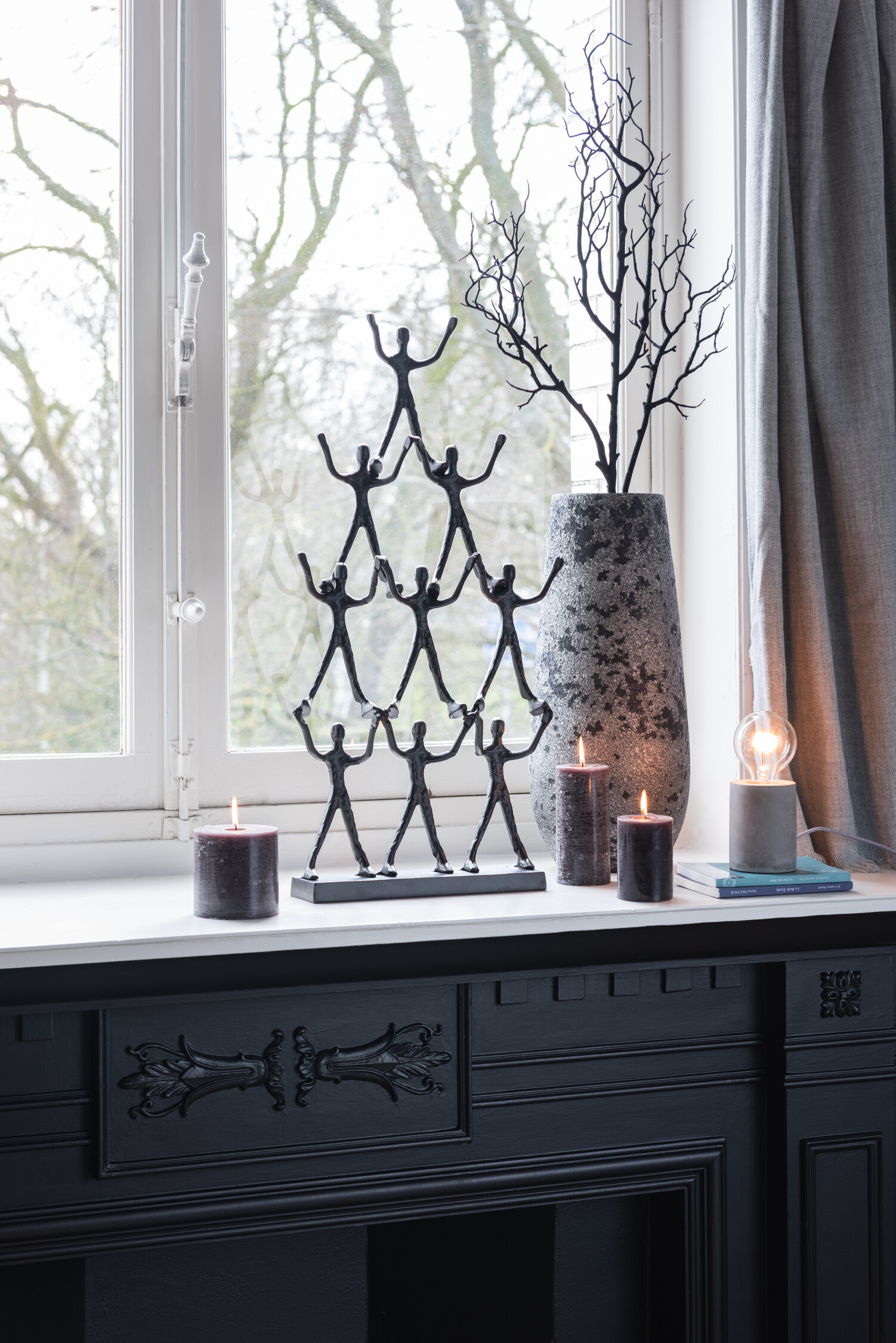 SALE % - Lumanare, Ceara, Gri, 7x7x15