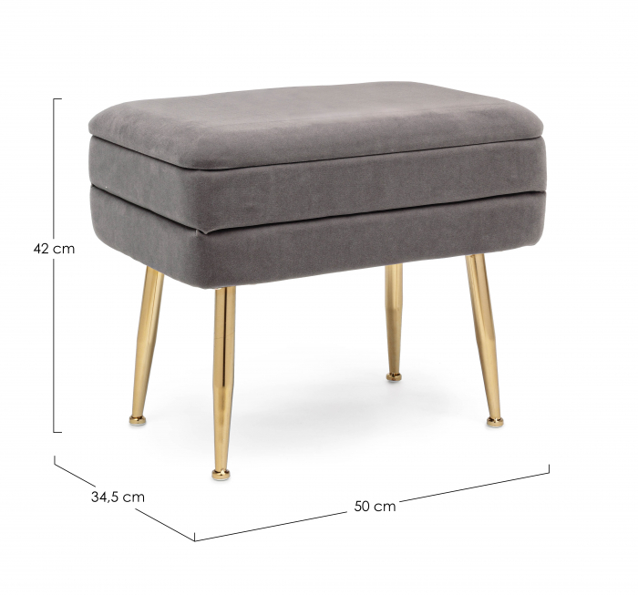 Bancheta Pavlina, Otel/Poliester, Gri inchis, 50x34.5x42 cm [5]