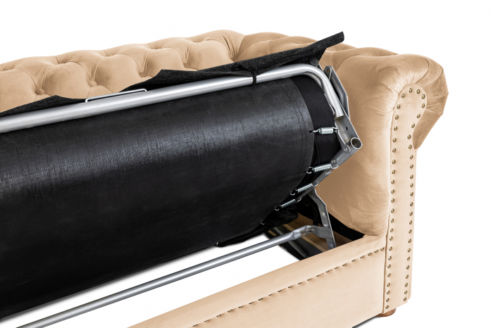 Canapea cu 2 locuri extensibila Chesterfield, bej, 150x86x80 cm [8]
