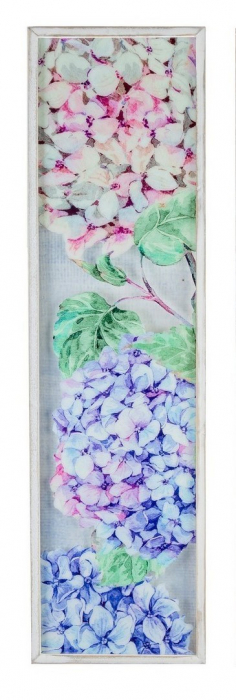 Tablou Hortensia, plastic /MDF, Multicolor, 64x2x120 cm [3]