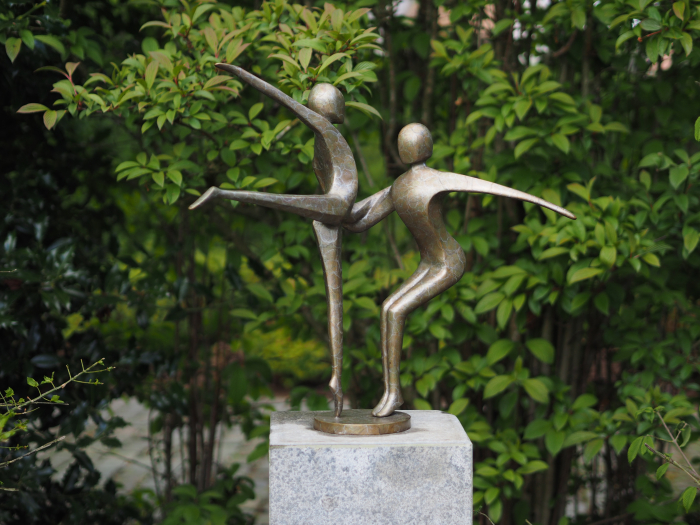 Statuie 2 Dansatoare gimnaste Brown , Bronz,  57 x 55 x 37 cm [2]