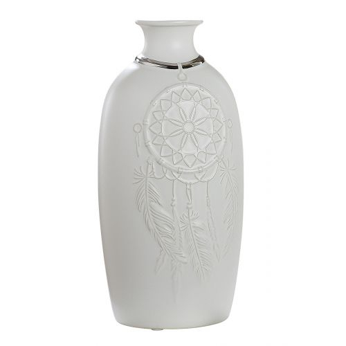 Vaza Dreamcatcher, ceramica, alb, 12x12x25 cm